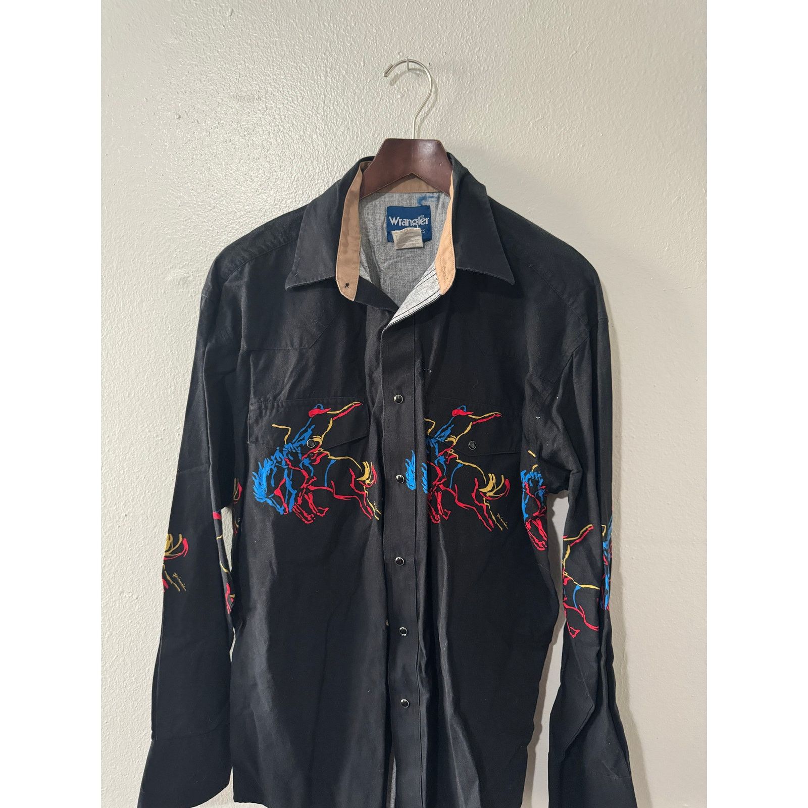 Wrangler Vintage Wrangler Western Shirt Long Sleeve Bronco L Size US L / EU 52-54 / 3 - 1 Thumbnail