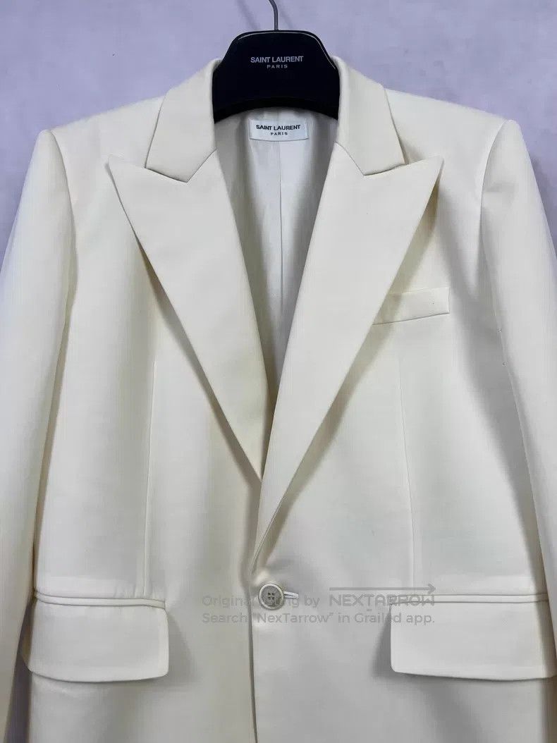 Saint Laurent Paris Saint Laurent Paris Cream White Sword Collar Suit Size US L / EU 52-54 / 3 - 3 Thumbnail