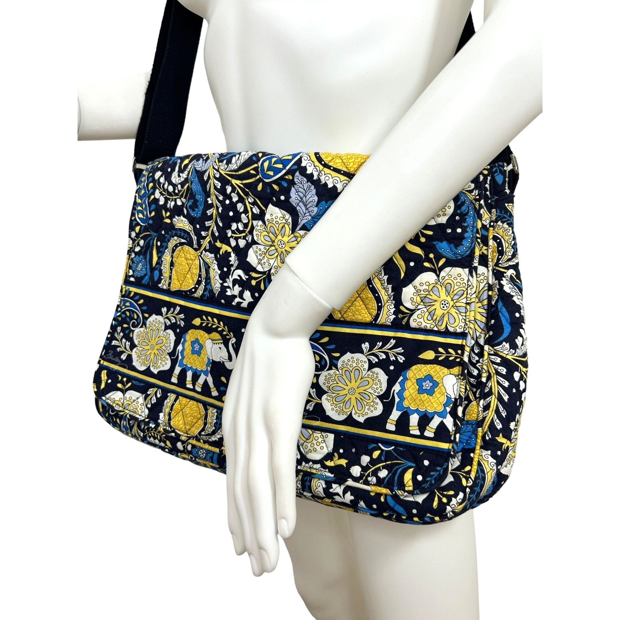 Vera Bradley Blue Quilted best Messenger Bag