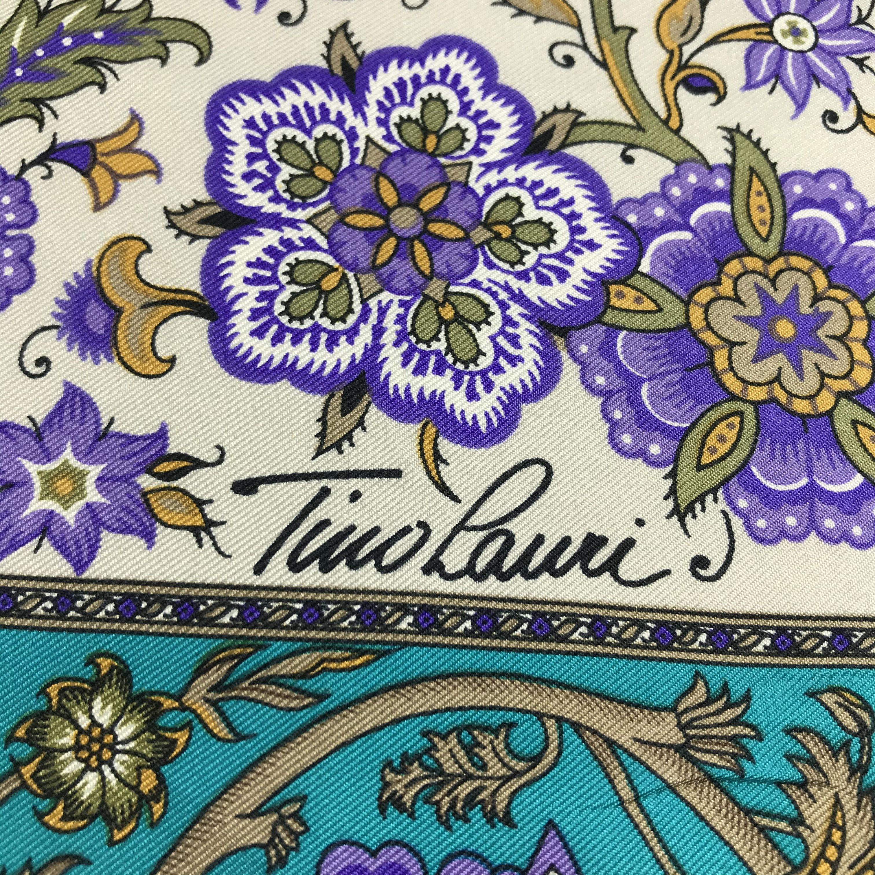 Vintage Tino Lauri Floral Silk Scarf M98 Size ONE SIZE - 4 Thumbnail
