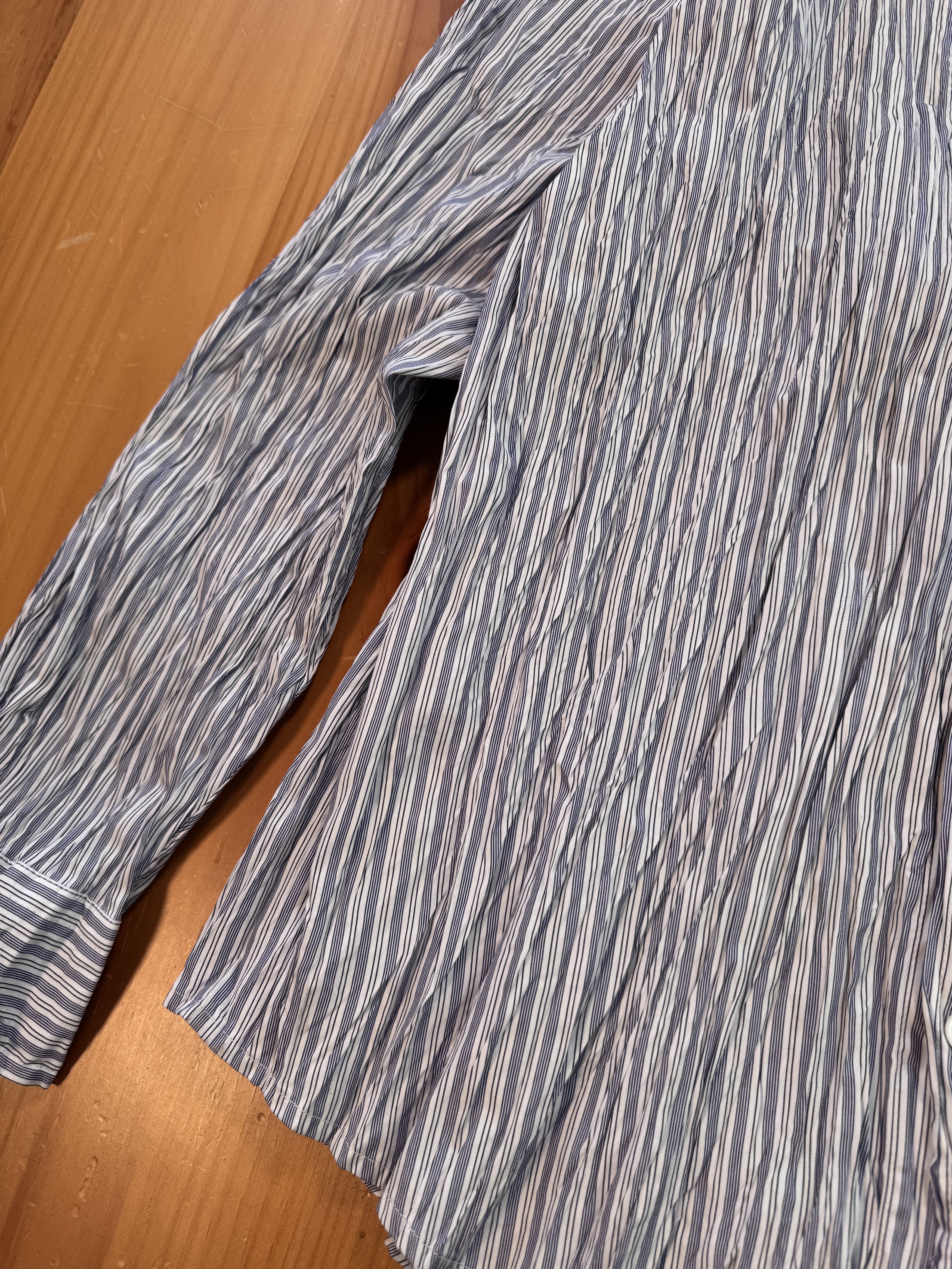 Bottega Veneta Bottega Veneta Crinkle Dress Shirt Pinstripe Size US L / EU 52-54 / 3 - 4 Thumbnail
