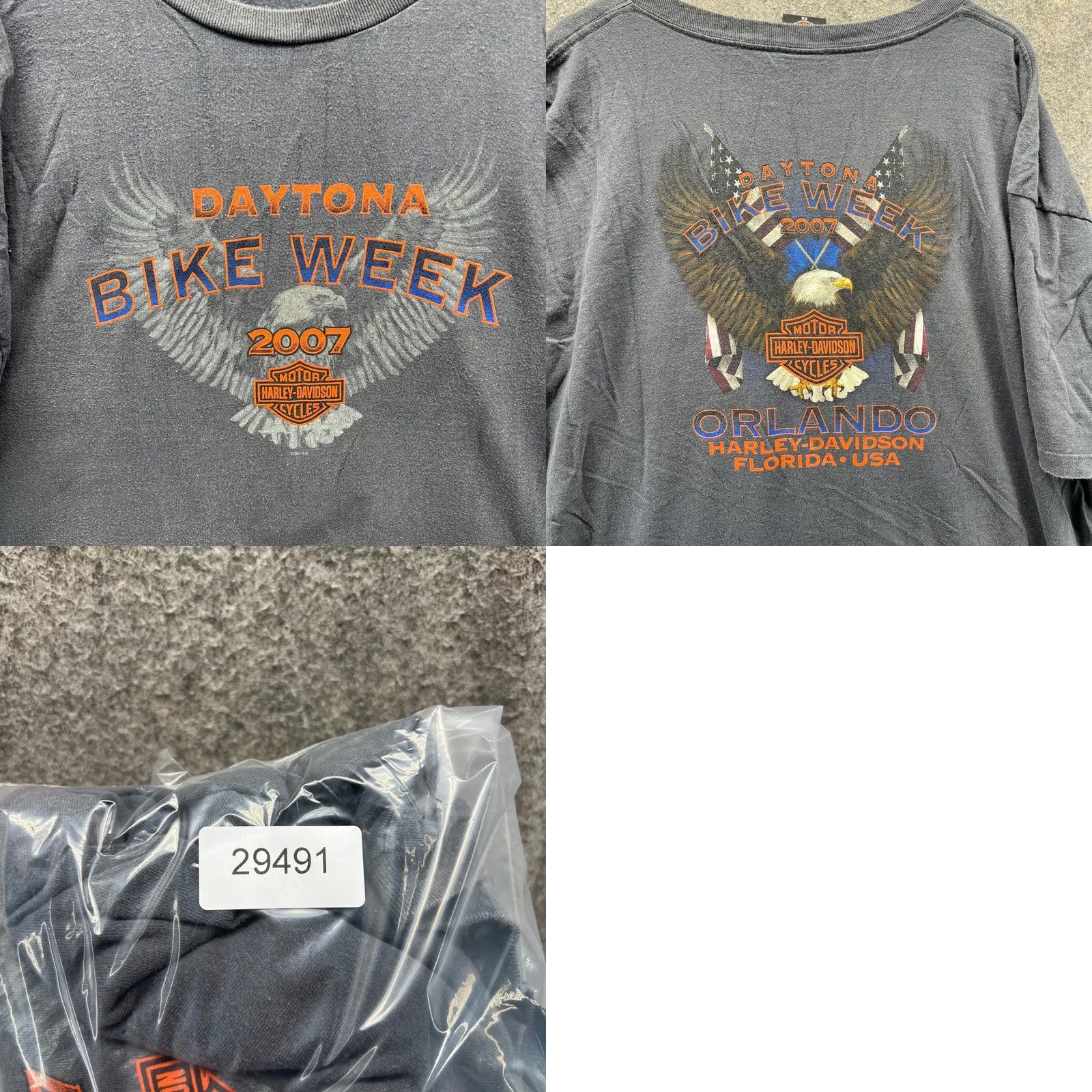 Harley Davidson VTG Harley-Davidson Shirt Men 3X Grey Tee Biker 2007 Daytona Eagle FL Shirt Mens 3X Grey Harley-Davidson Tee Short Sleeve Crew Neck Cotton Size US XXL / EU 58 / 5 - 8 Thumbnail