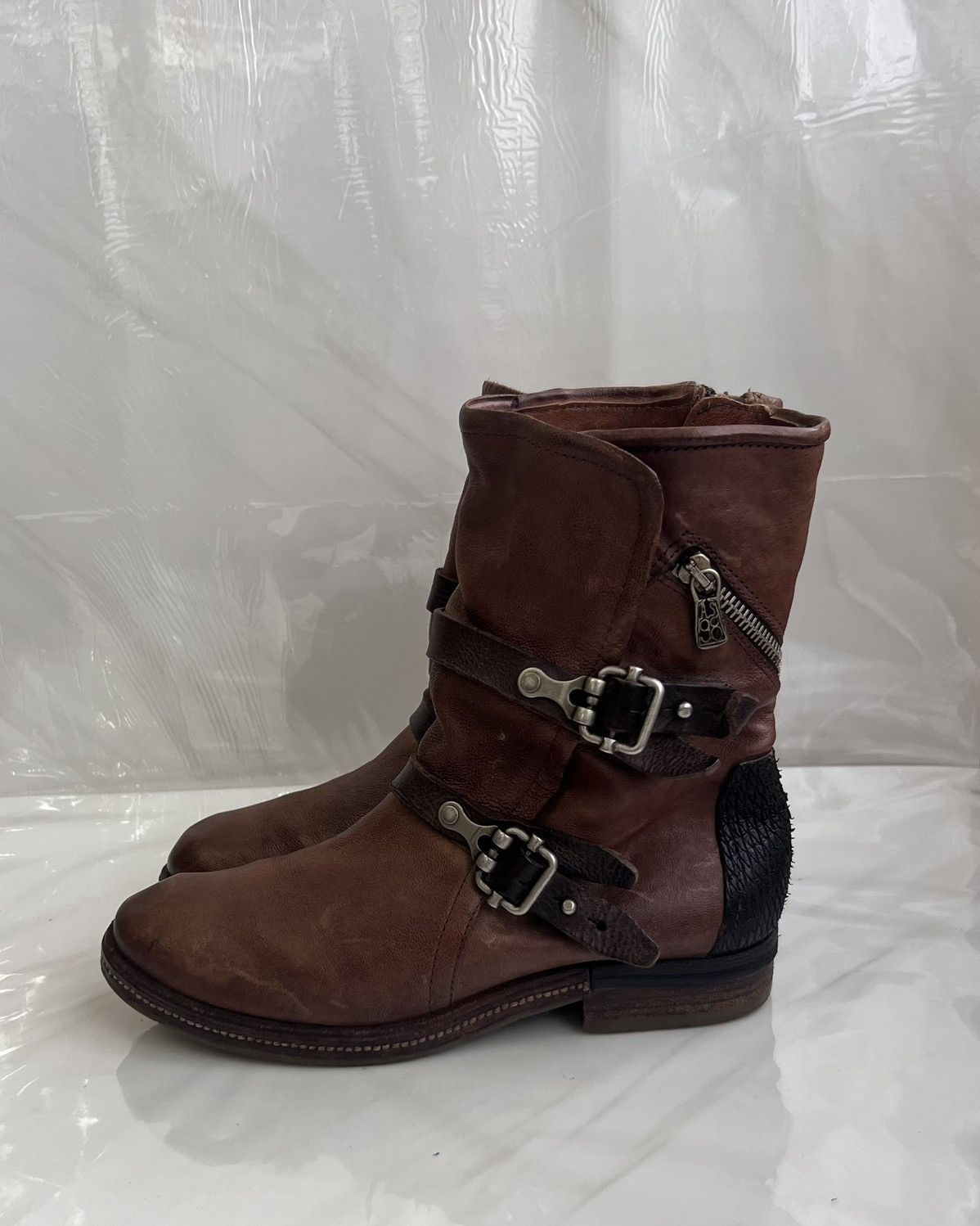 A.S.98 As 98 Airstep Zipper Boho Biker brown distressed boot Size US 8 / IT 38 - 5 Thumbnail