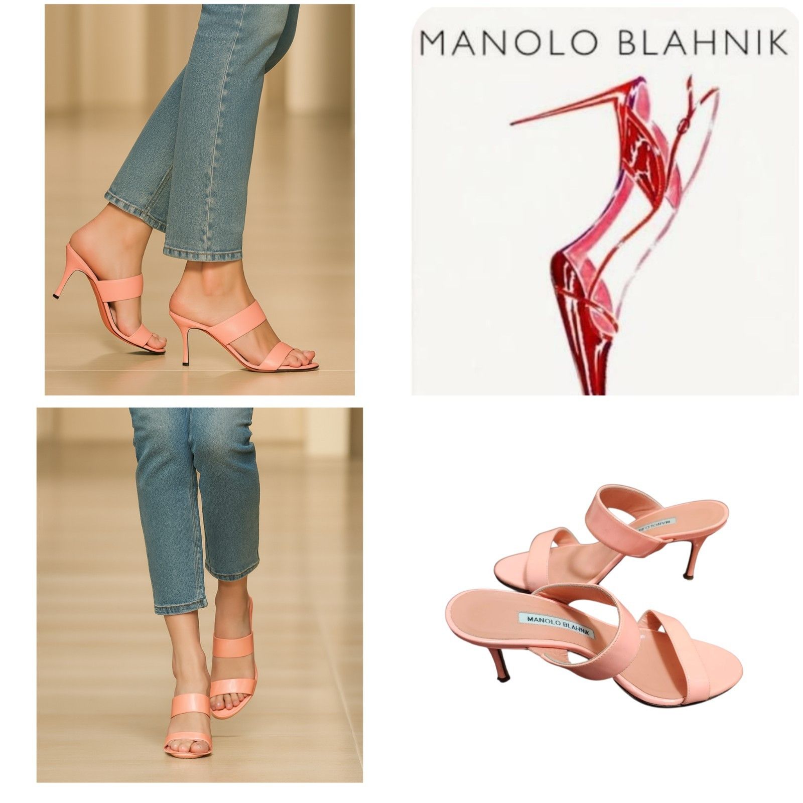 Manolo Blahnik Manolo Blahnik Coral High Heel Shoes Sleek Design Size 36 Size US 5.5 / IT 35.5 - 12 Thumbnail