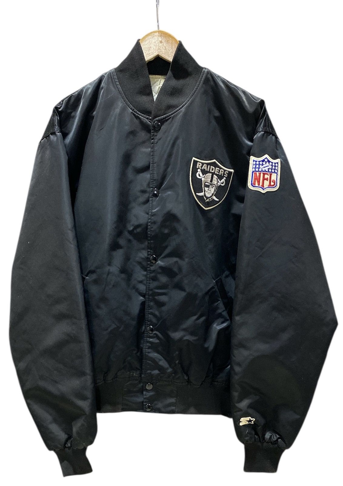 🥷🏻 Vtg Starter Pro Line Oakland Raiders Satin Varsity Jacket