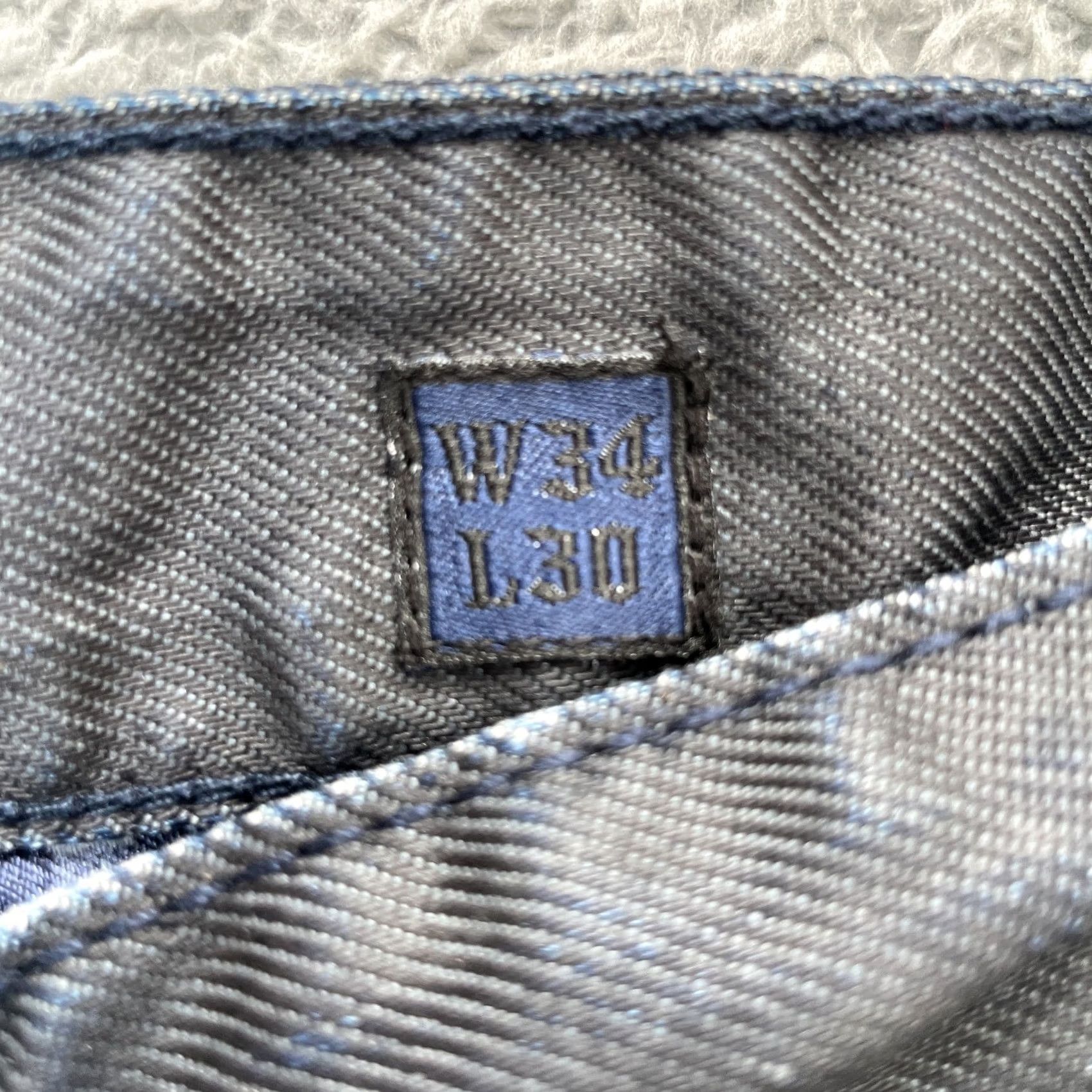 Denime Lamasini Jeans Mens 34x30 Blue Straight Leg Cotton Denim Logo Casual Dark Wash Size US 34 / EU 50 - 4 Thumbnail