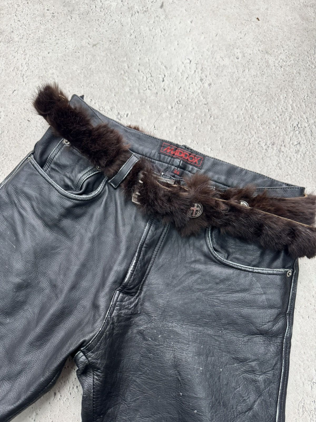 Le Grande Bleu (L.G.B.) Rare Fur fuzzy y2k Legrandebleu style leather belt rare Size ONE SIZE - 1 Thumbnail