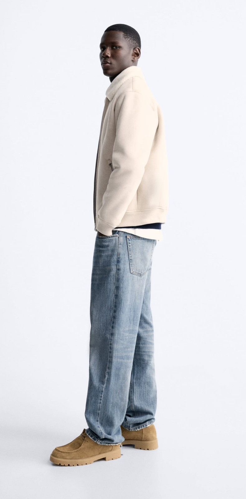 Zara FAUX SUEDE JACKET Size US XL / EU 56 / 4 - 3 Thumbnail