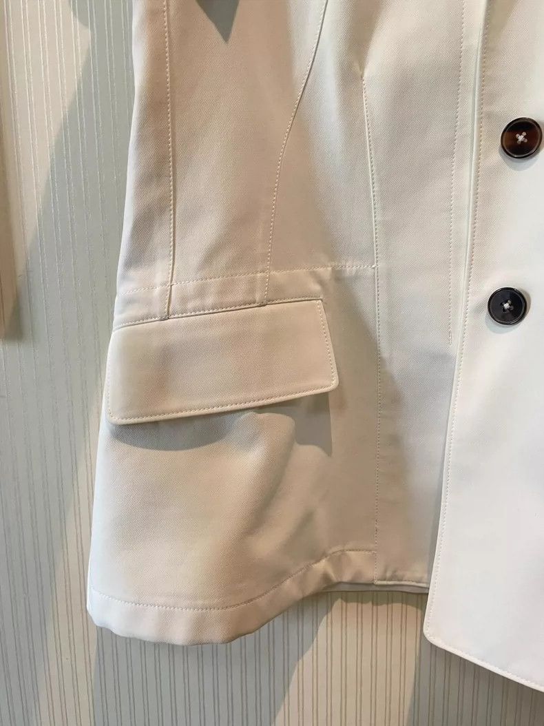 Jil Sander Jil Sander White Chinese Collar Suit Size XXS / US 00 / IT 34 - 3 Thumbnail