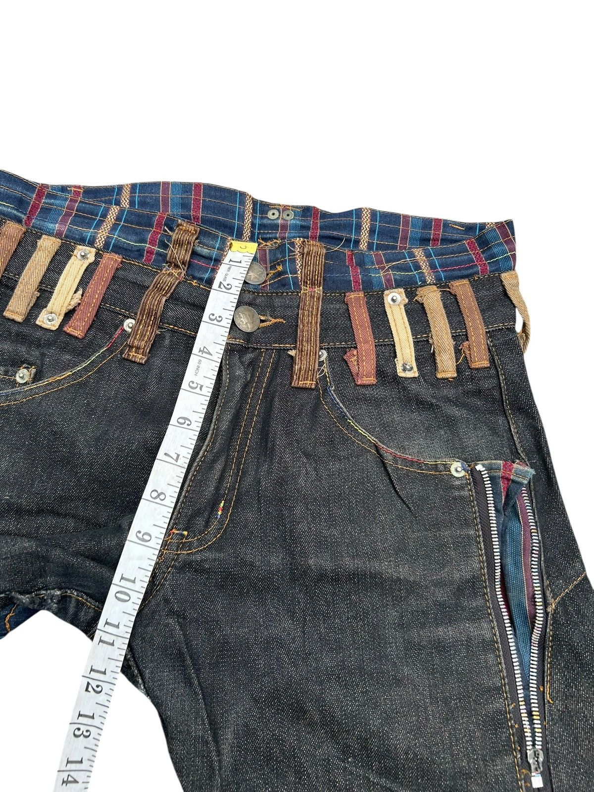 Japanese Brand × Kapital × Vintage Double Waist Japanese Punk Bondage Denim Jeans Size US 31 - 17 Thumbnail