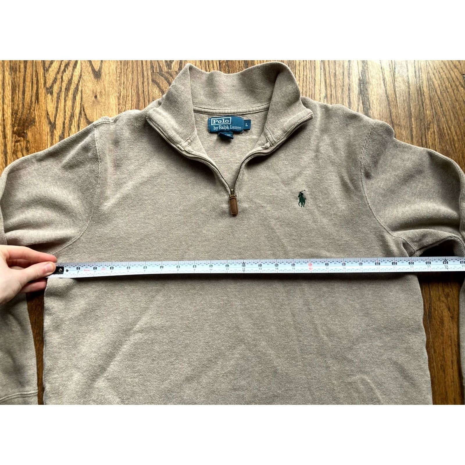 Polo Ralph Lauren VINTAGE Polo Ralph Lauren 1/4 Zip Sweater Mens Large Beige Cotton Preppy Size US L / EU 52-54 / 3 - 7 Thumbnail