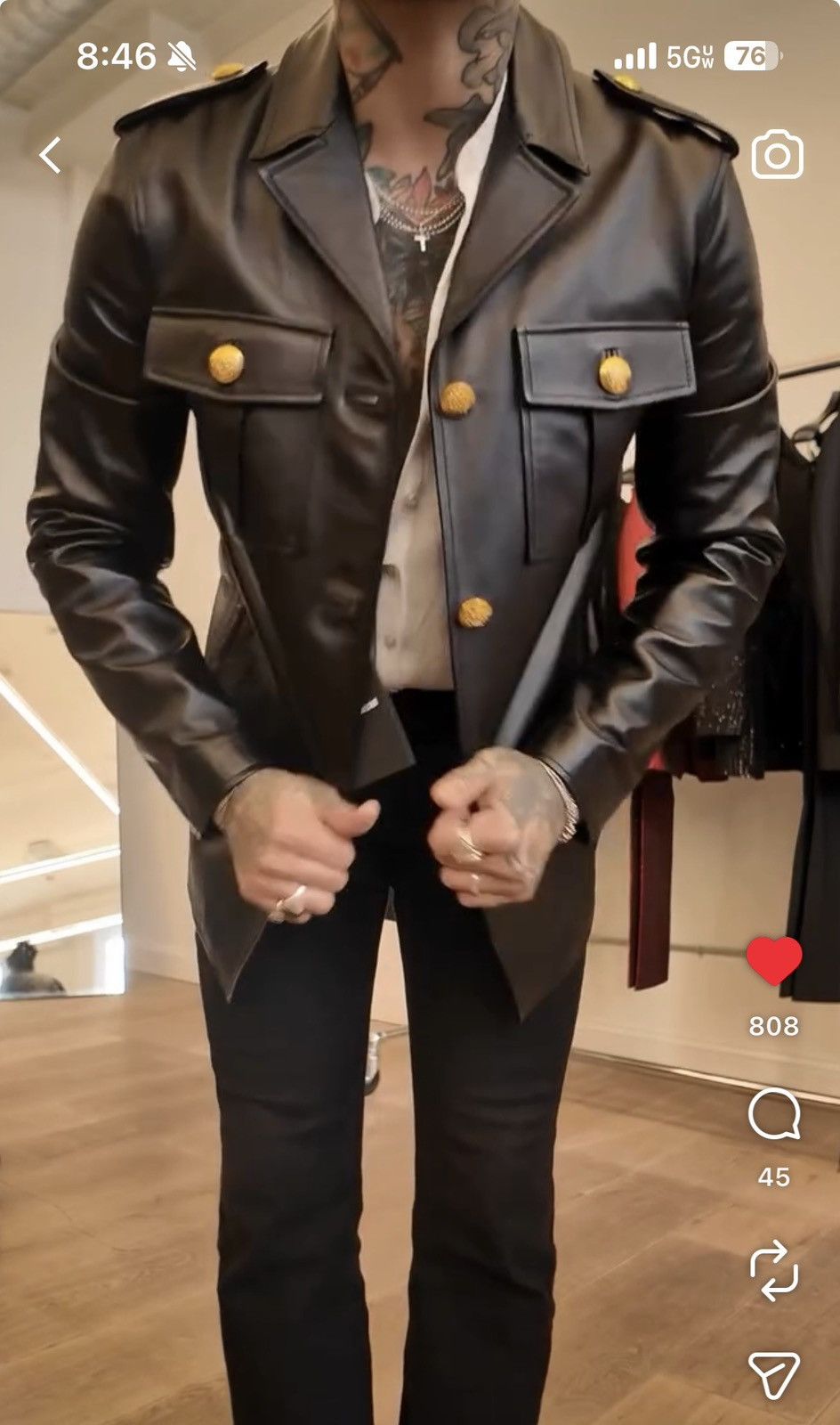 Blk Dnm Leather jacket 175 EU 48 USA 38 Size US M / EU 48-50 / 2 - 18 Thumbnail
