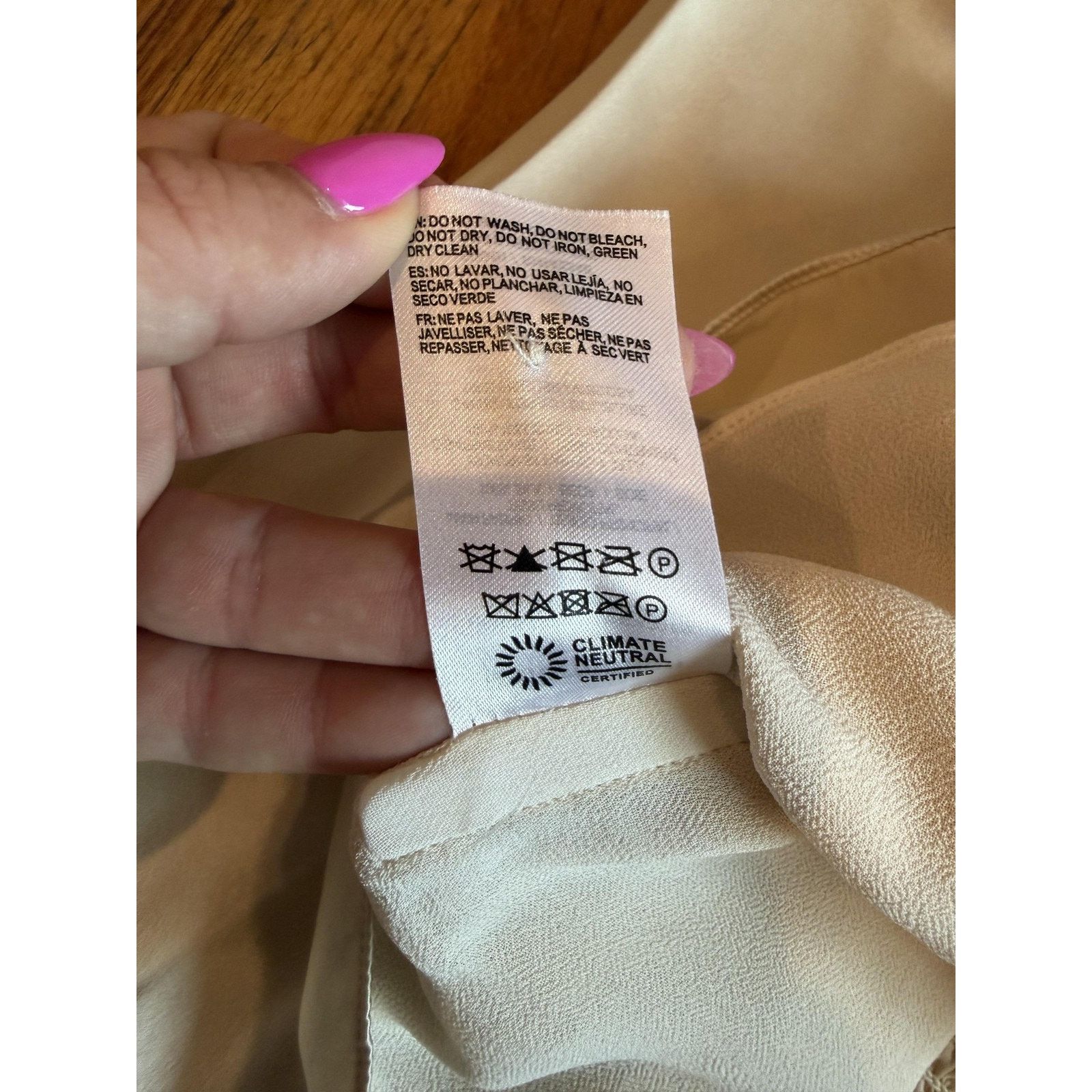 Reformation Reformation Womens Blouse sz 12 Beige Silk Puff Sleeve Size XL / US 12-14 / IT 48-50 - 6 Thumbnail