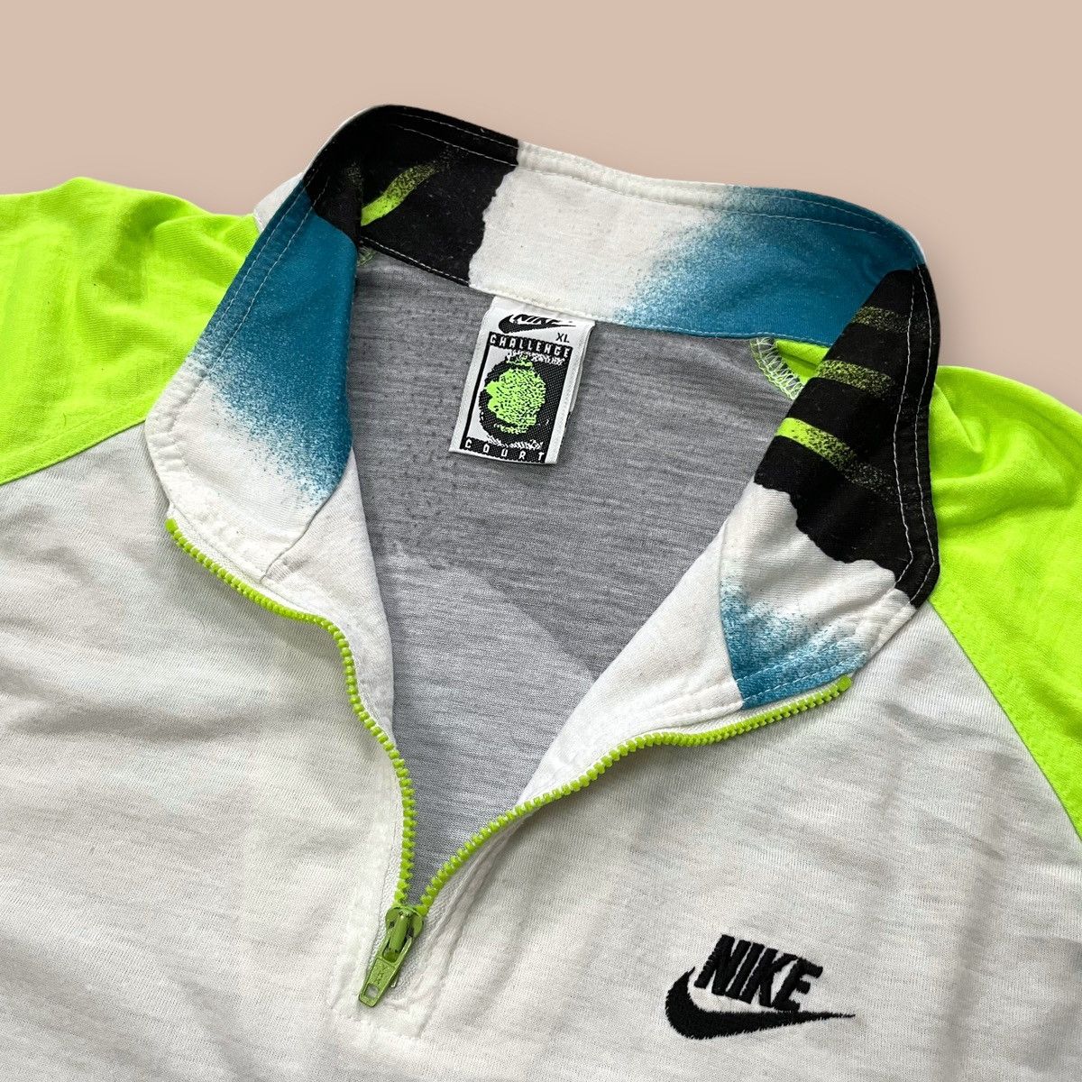 Nike Vintage 1990s Nike Challenge Court Half Zip Shirt italy made Size US XL / EU 56 / 4 - 12 Thumbnail