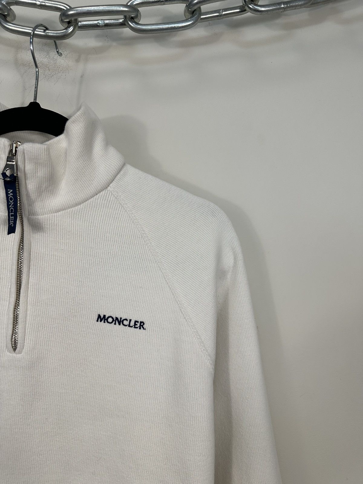 Moncler Vintage Moncler Grenoble White Luxury 1/4 Zip Sweater Size US S / EU 44-46 / 1 - 3 Thumbnail