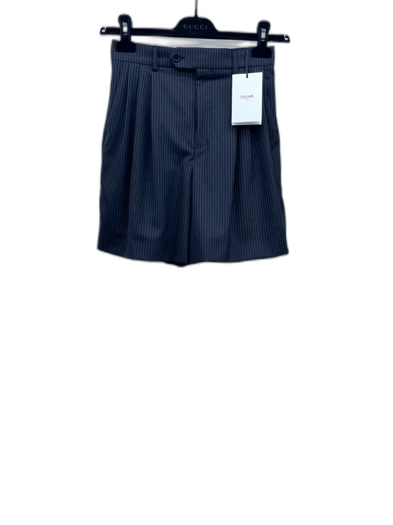 Celine Celine Black Striped Suit Shorts Size 34" / US 12 / IT 48 - 1 Thumbnail