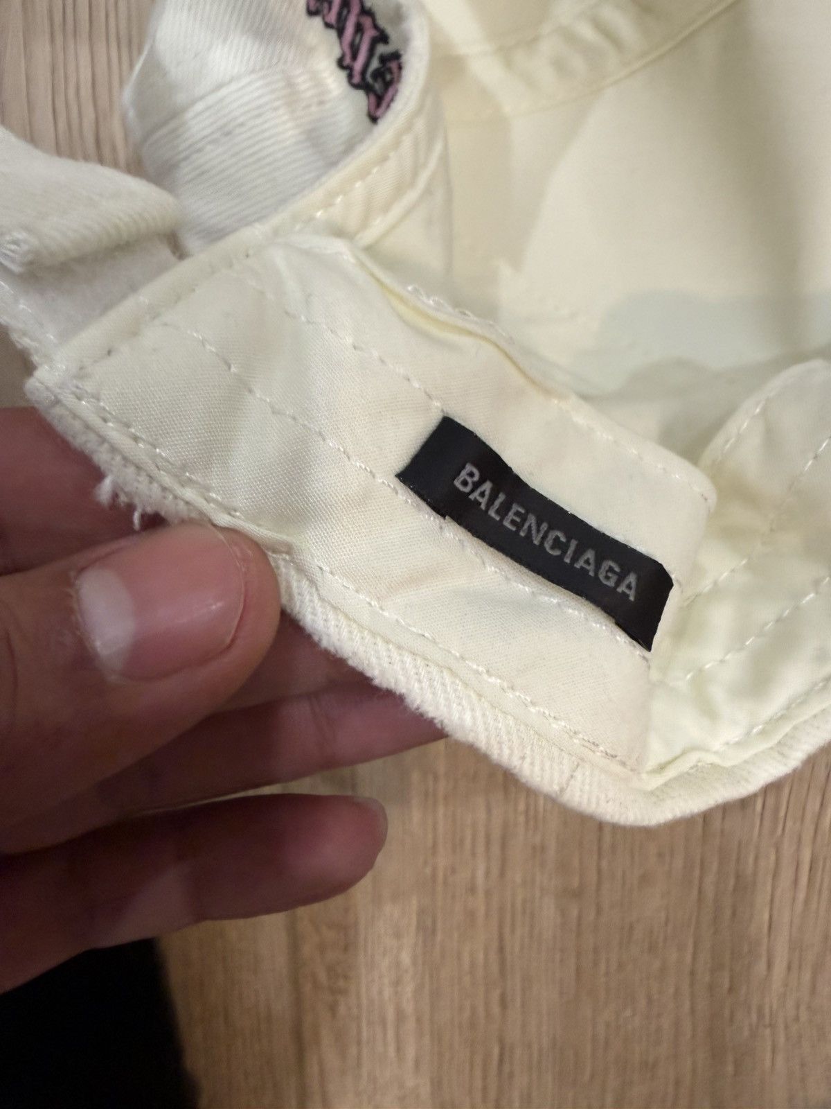 Balenciaga BALENCIAGA Blackletter Script Distressed Baseball Cap Size ONE SIZE - 4 Thumbnail