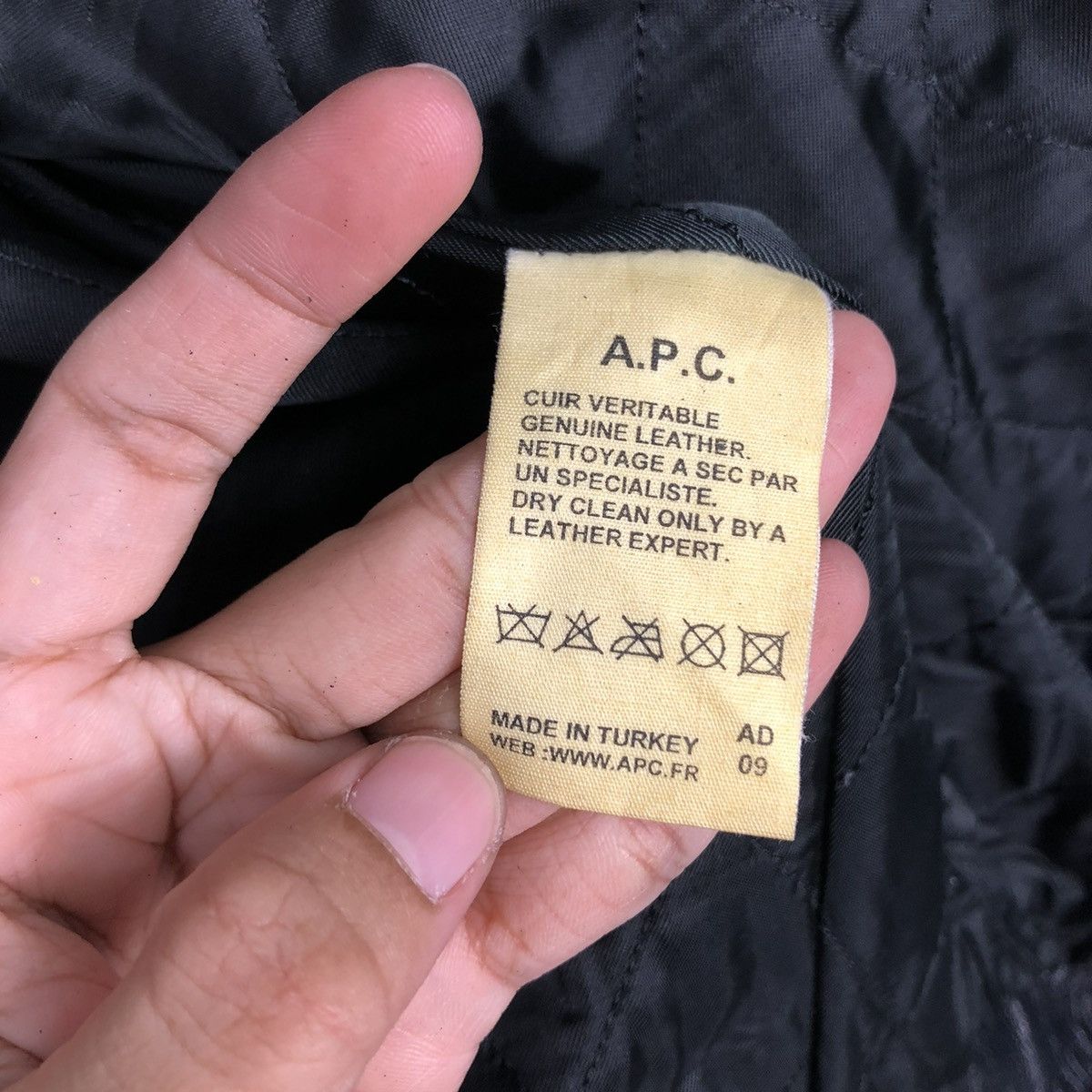 A.P.C. 🔥VINTAGE BIKE LEATHER JACKET APC DOUBLE COLLAR ISSEY MIYAKE Size US M / EU 48-50 / 2 - 17 Thumbnail