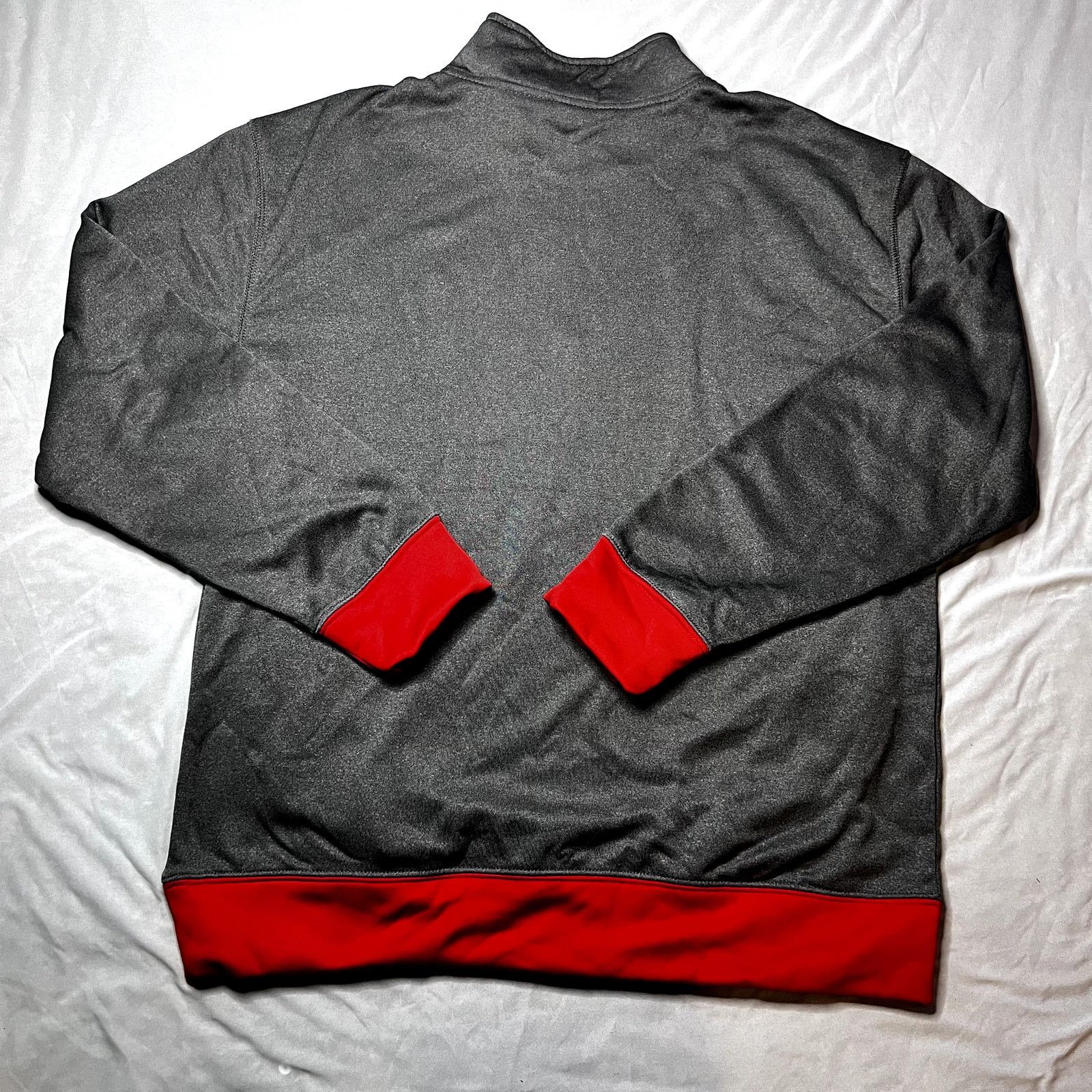 NHL Chicago Blackhawks NHL Gray/Red 1/4 Zip Pullover LG/XL Size US L / EU 52-54 / 3 - 2 Thumbnail