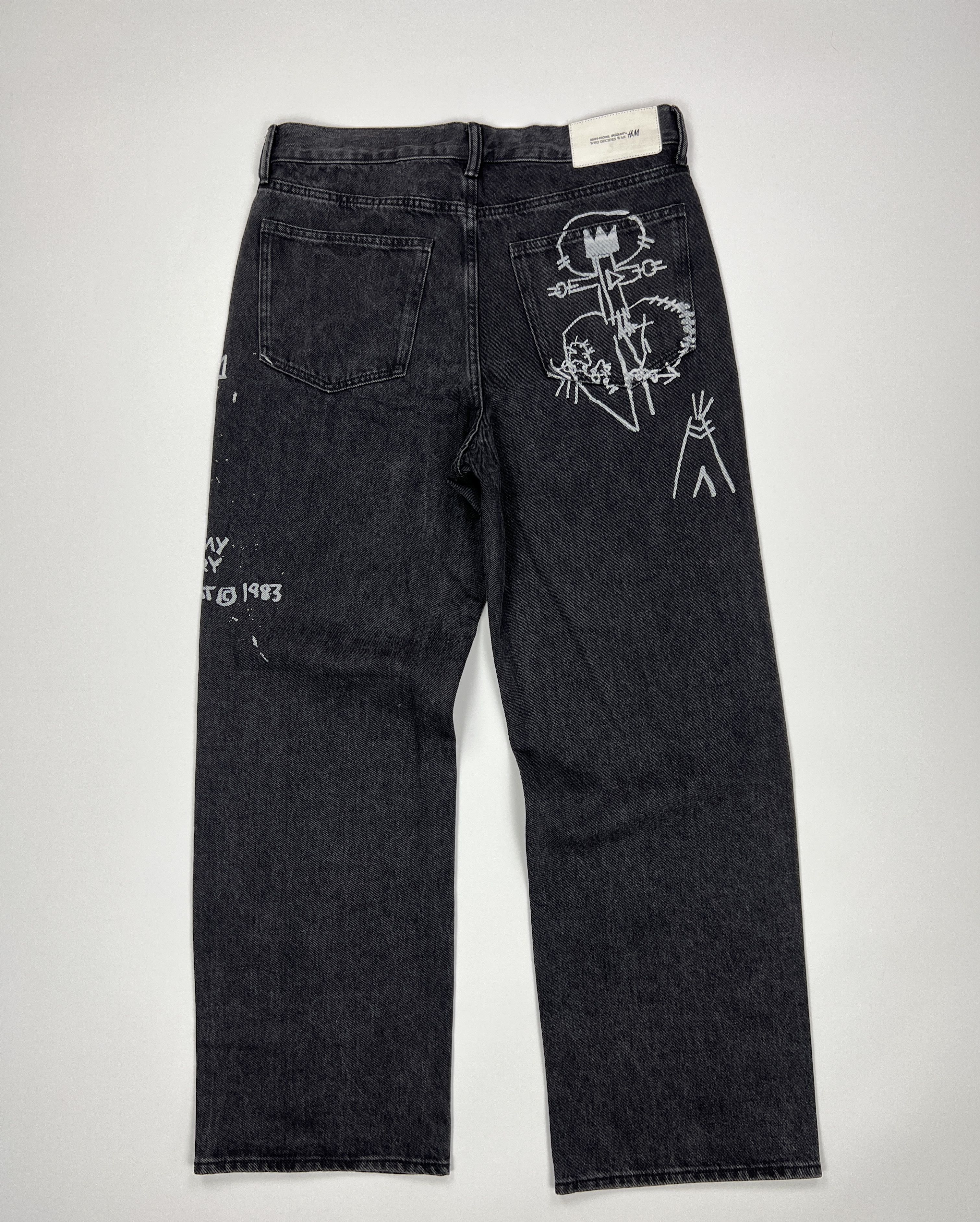 H&M × Jean-Michel Basquiat × Who Decides War H&M Who Decides War Jean-Michel Basquiat Wide Denim Graphic Size US 31 - 4 Thumbnail