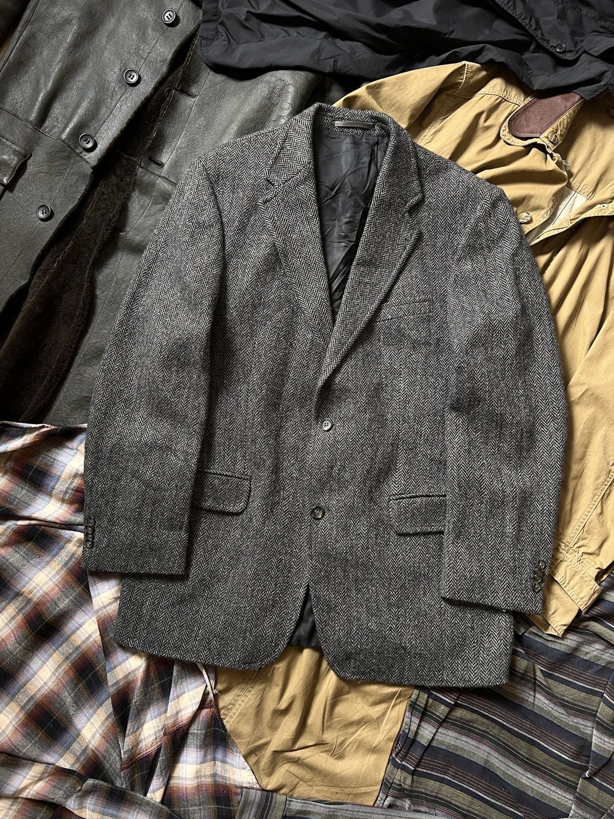 Harris Tweed Vintage J.Philipp Germany 100% Wool Harris Tweed Blazer Size 52S - 1 Thumbnail