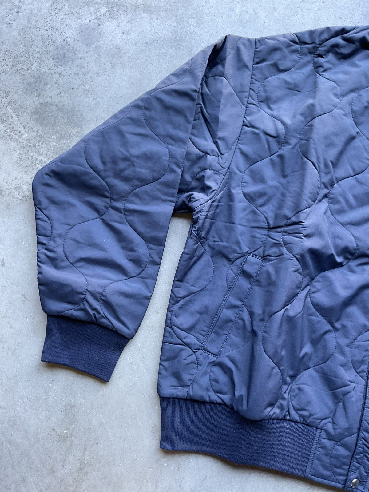 DENIM TEARS Denim Tears Quilted Nylon Hoodie Navy Blue Size US XL / EU 56 / 4 - 4 Thumbnail