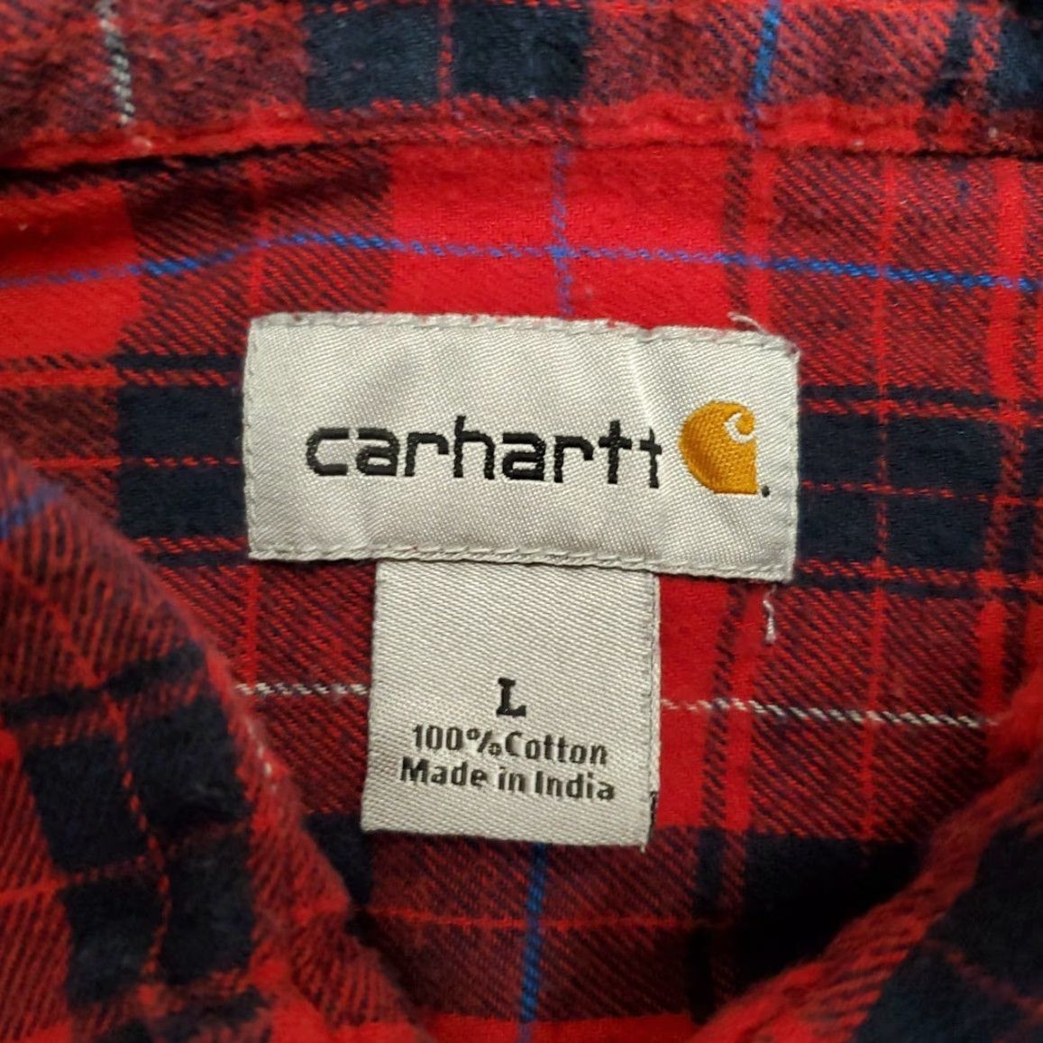 Carhartt VINTAGE Carhartt Shirt Mens L Red Plaid Flannel 100% Cotton Long Sleeve Button-Up Workwear Casual Mens Size US L / EU 52-54 / 3 - 3 Thumbnail
