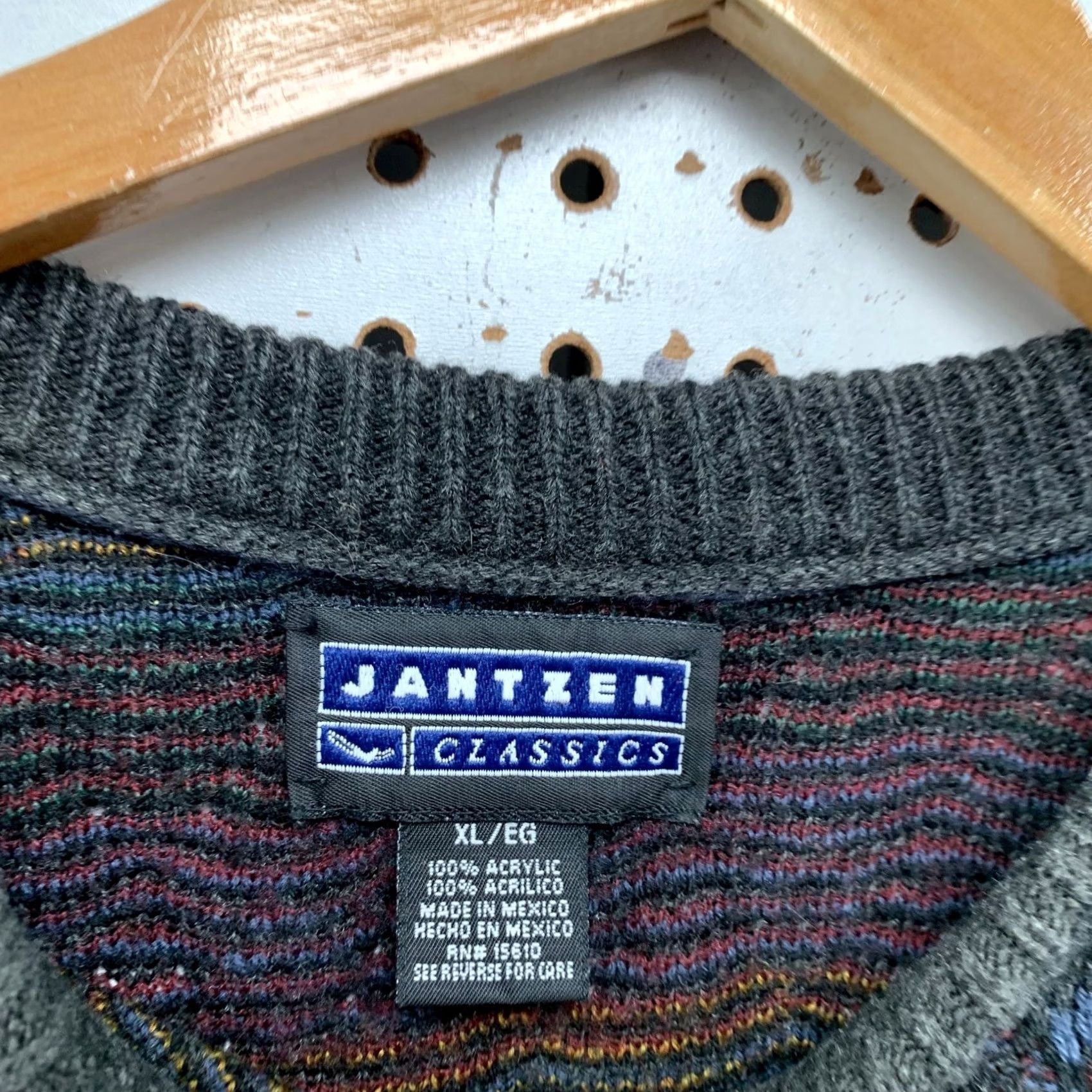 Jantzen Vintage Jantzen 3D Knit Sweater Mens XL Gray Geometric Acrylic Grandpa Made USA Size US XL / EU 56 / 4 - 5 Thumbnail