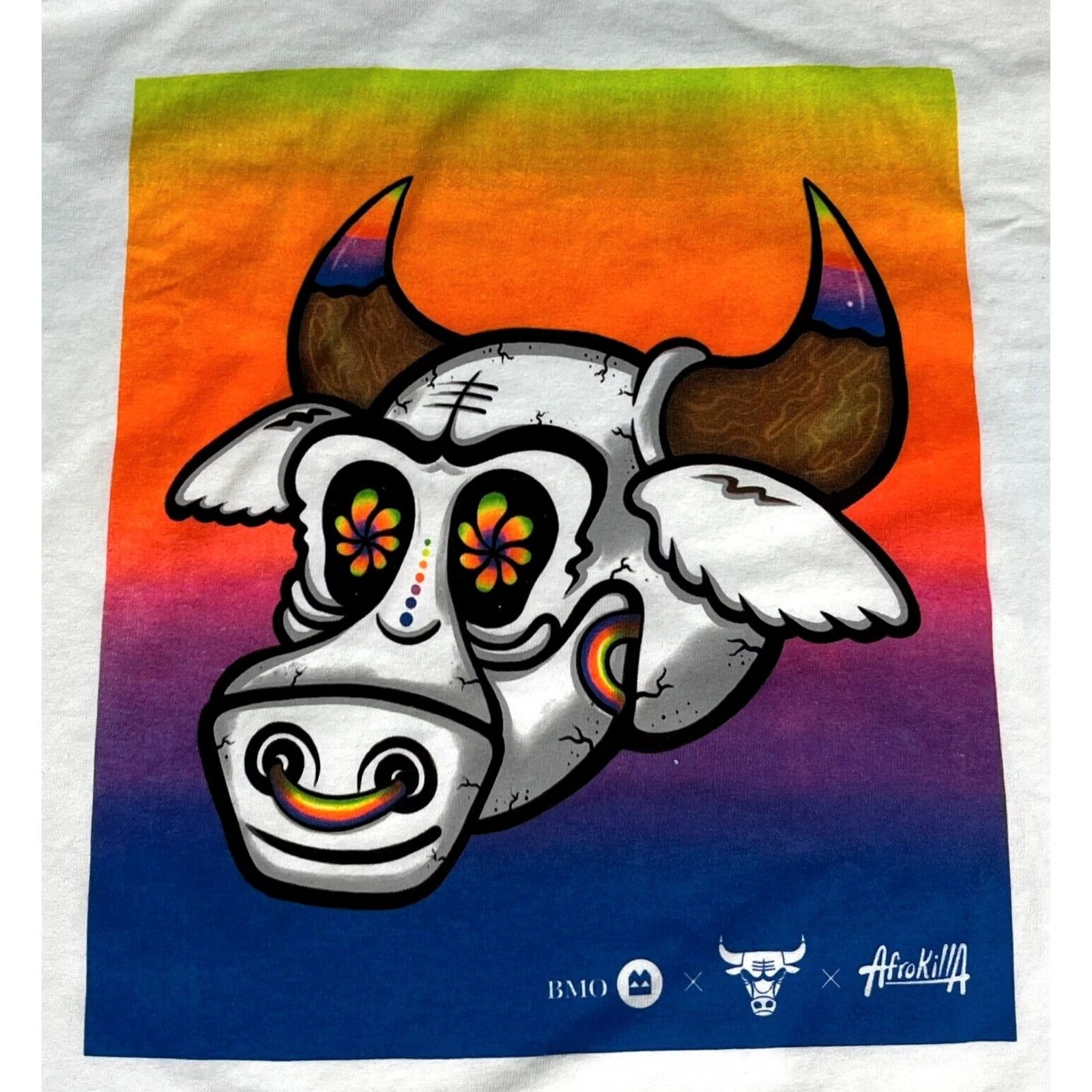 Port & Company Chicago Bulls AfroKillA T-Shirt Local Artist Series Contemporary Street Art Sz L Shirt Unisex Adults White Cotton Port & Company Graphic Print Size US L / EU 52-54 / 3 - 3 Thumbnail