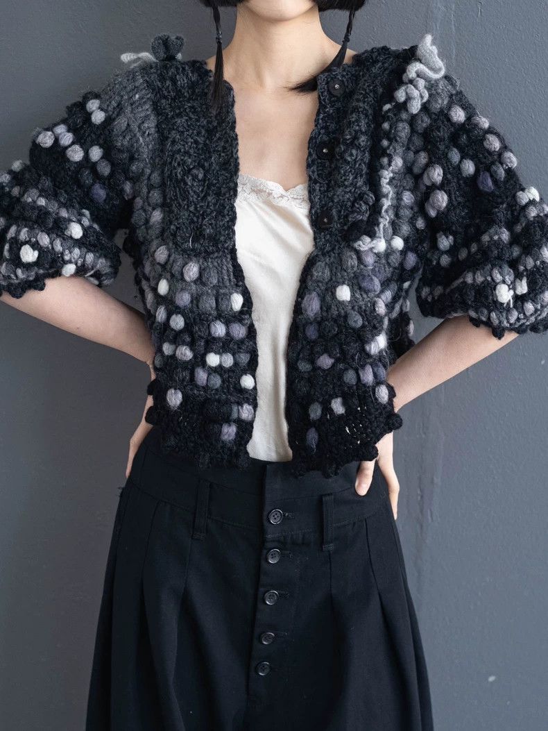 Kenzo KENZO Vintage knitted cloak jacket with beautiful puffer d Size S / US 4 / IT 40 - 4 Thumbnail