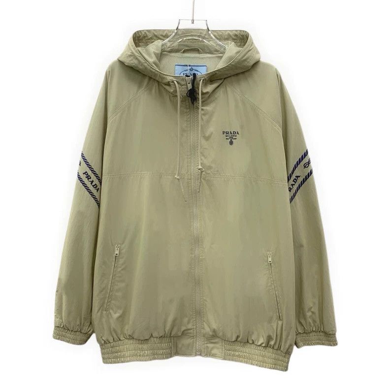 Prada Prada 23 brown logo letter embroidery cotton hooded drawstr Size US XXS / EU 40 - 1 Thumbnail