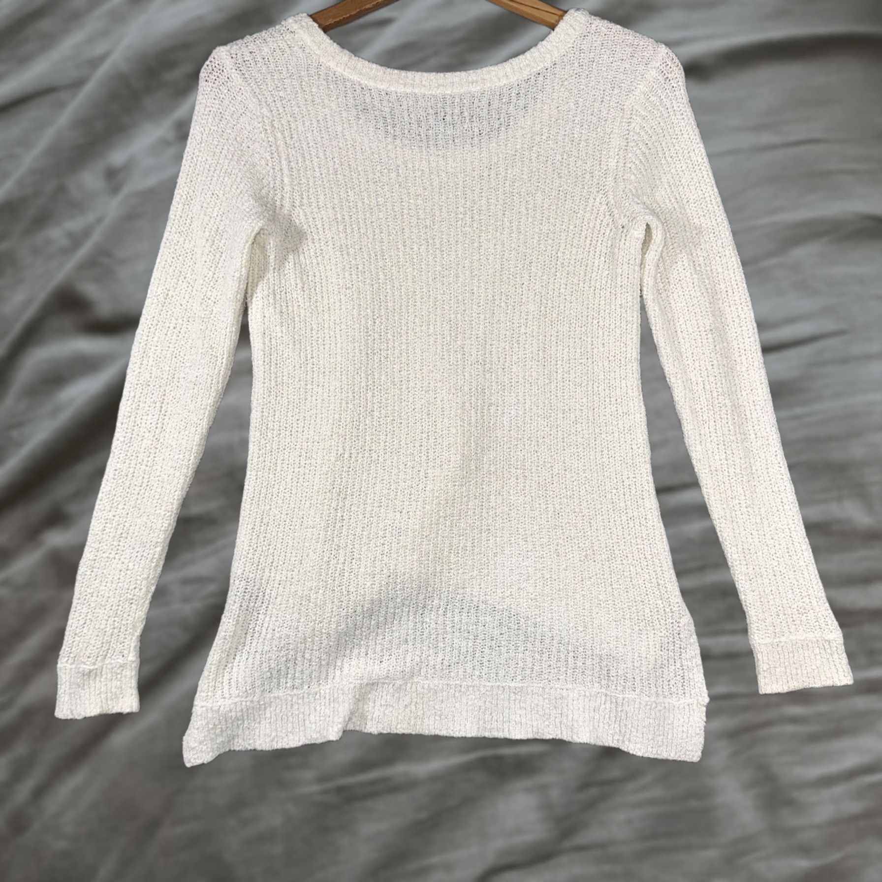 Rag & Bone rag & bone Shirt Womens XS Color White Pullover Knit Open Knit Lightweight Casual High-Low Hem Sweater Size XS / US 0-2 / IT 36-38 - 1 Thumbnail