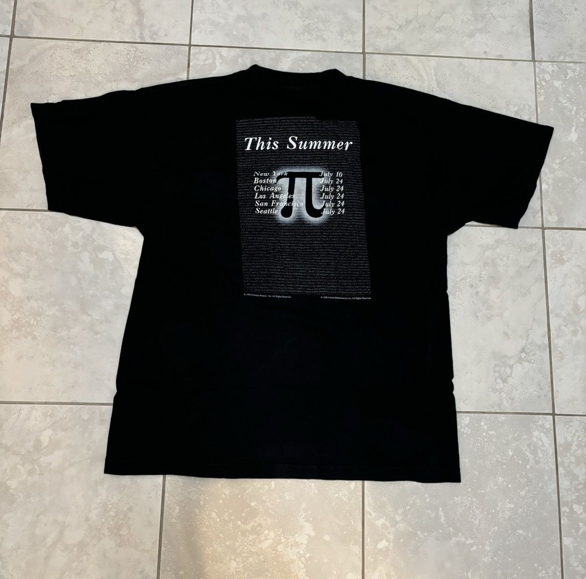 Vintage Rare Vintage 90s Pi Faith in Chaos Darren Aronofsky Movie T Size US XL / EU 56 / 4 - 8 Thumbnail