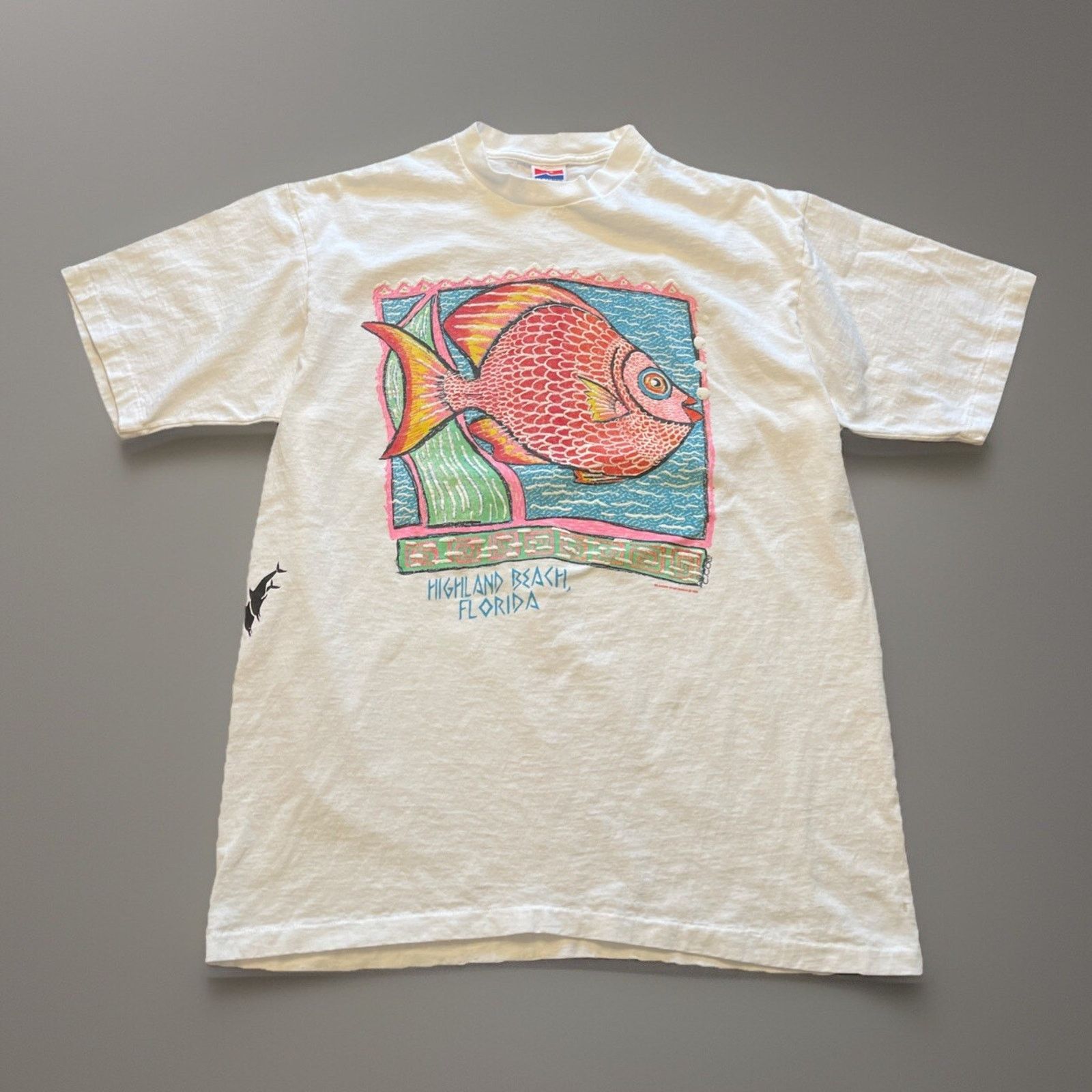 Vintage Vtg 1989 Highland Beach Florida Fish T-Shirt L Tourist T 80s Size US L / EU 52-54 / 3 - 1 Thumbnail