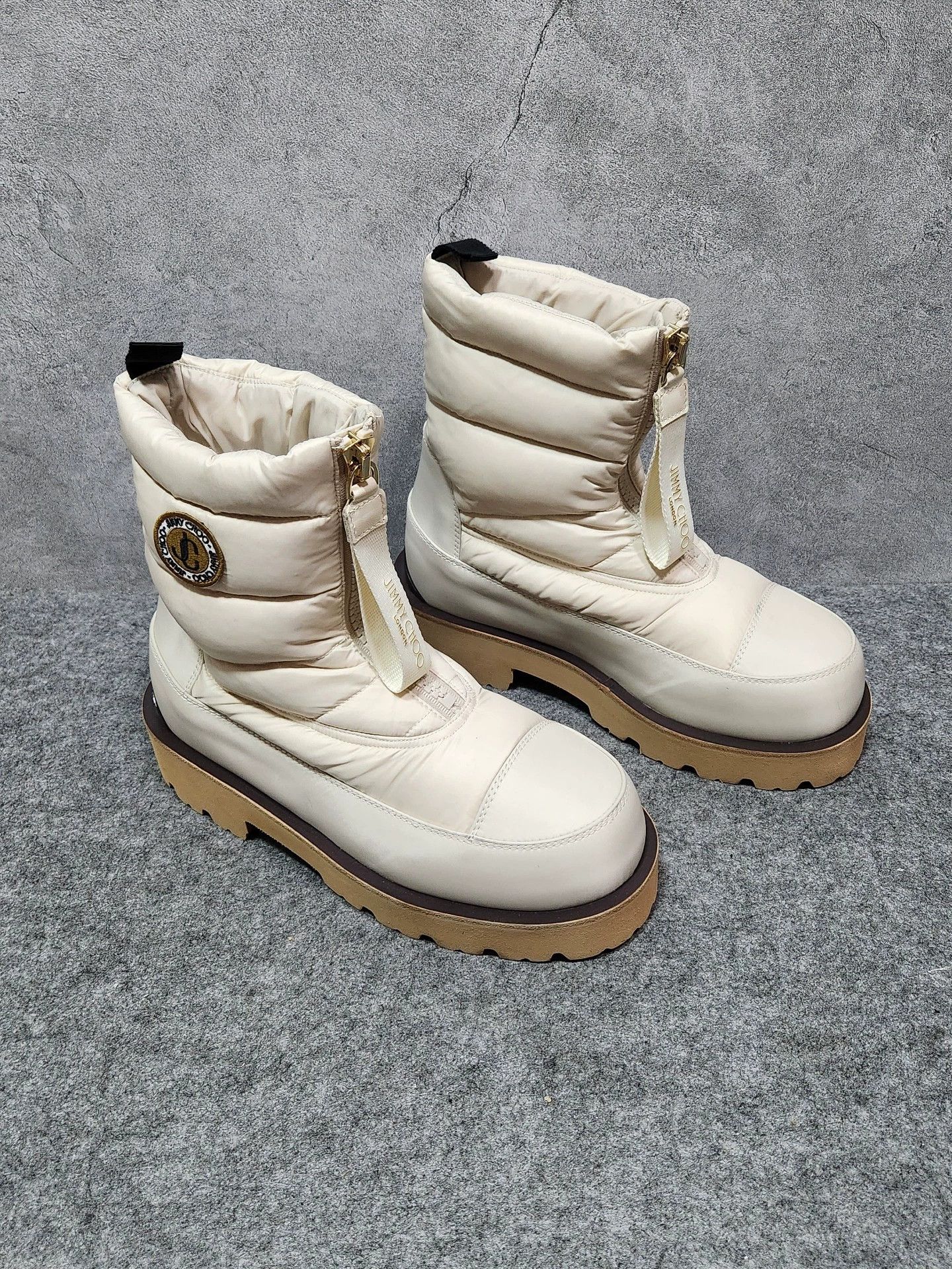 Jimmy Choo JIMMY CHOO Beige Thick-Soled Short Snow Boots Size US 8 / IT 38 - 6 Thumbnail