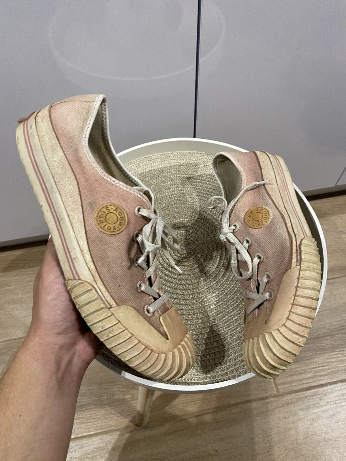 Acne Studios Acne Studios Dirty Pink Canvas Keds Sneakers Size: 44 Size US 11 / EU 44 - 1 Thumbnail