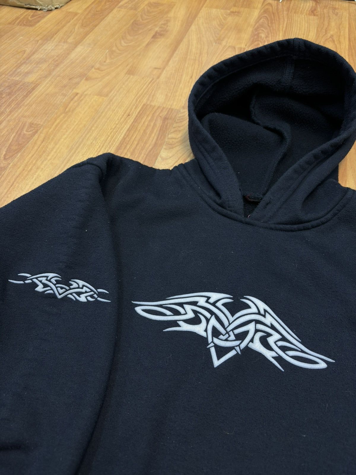 Japanese Brand × Vintage Top heavy Y2K hoodie navy affliction grunge skate Size US L / EU 52-54 / 3 - 2 Thumbnail
