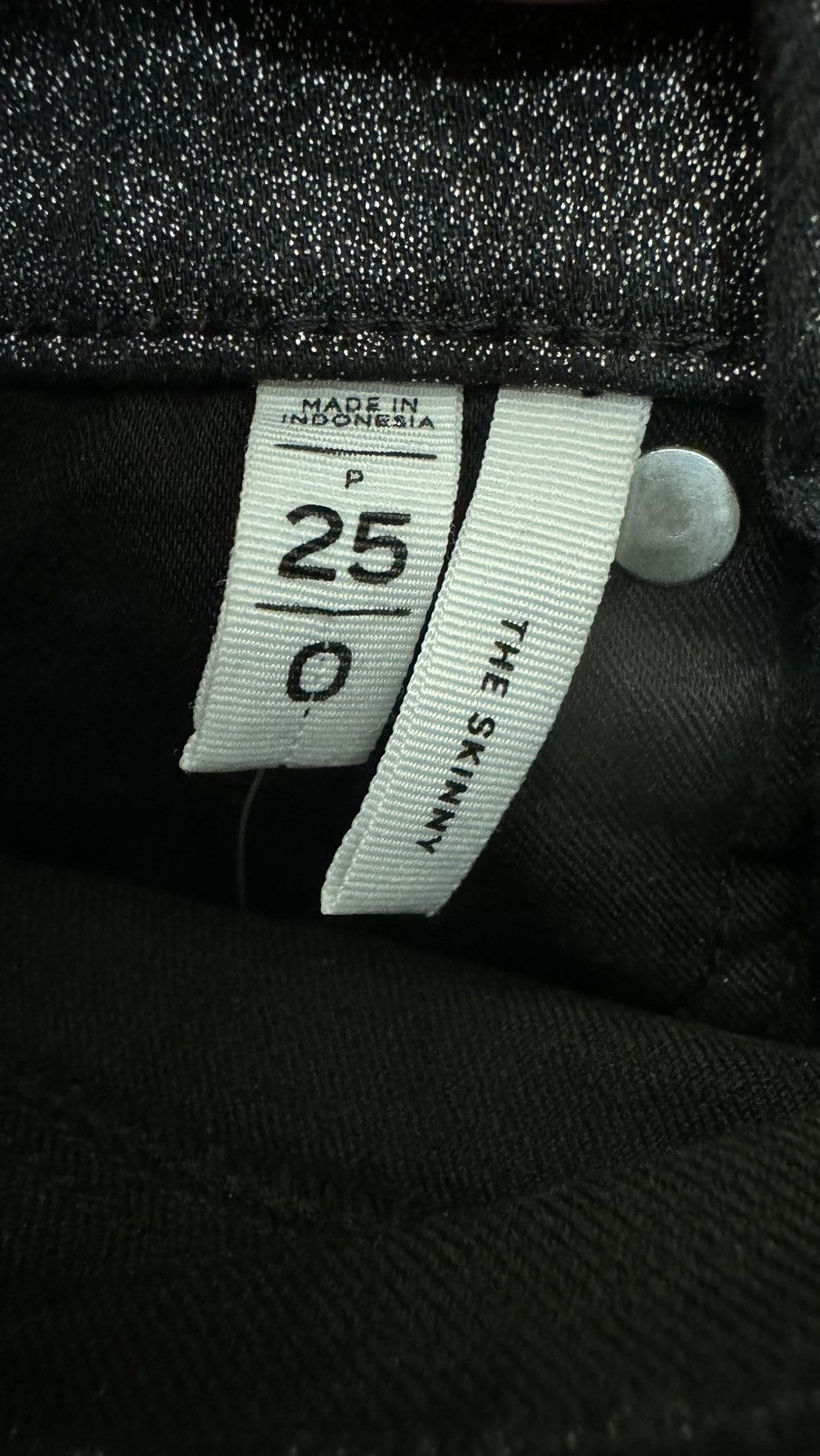 Loft LOFT Shimmer High Rise Skinny Jeans in Black Size 25" / US 0 / IT 36 - 8 Thumbnail
