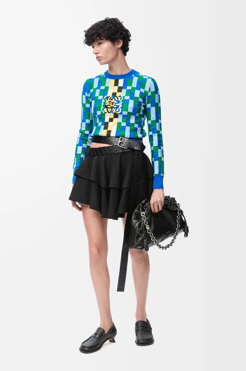 Loewe o1loc1c0525 Belted Mini Skirt in Black Size 28" / US 6 / IT 42 - 2 Thumbnail