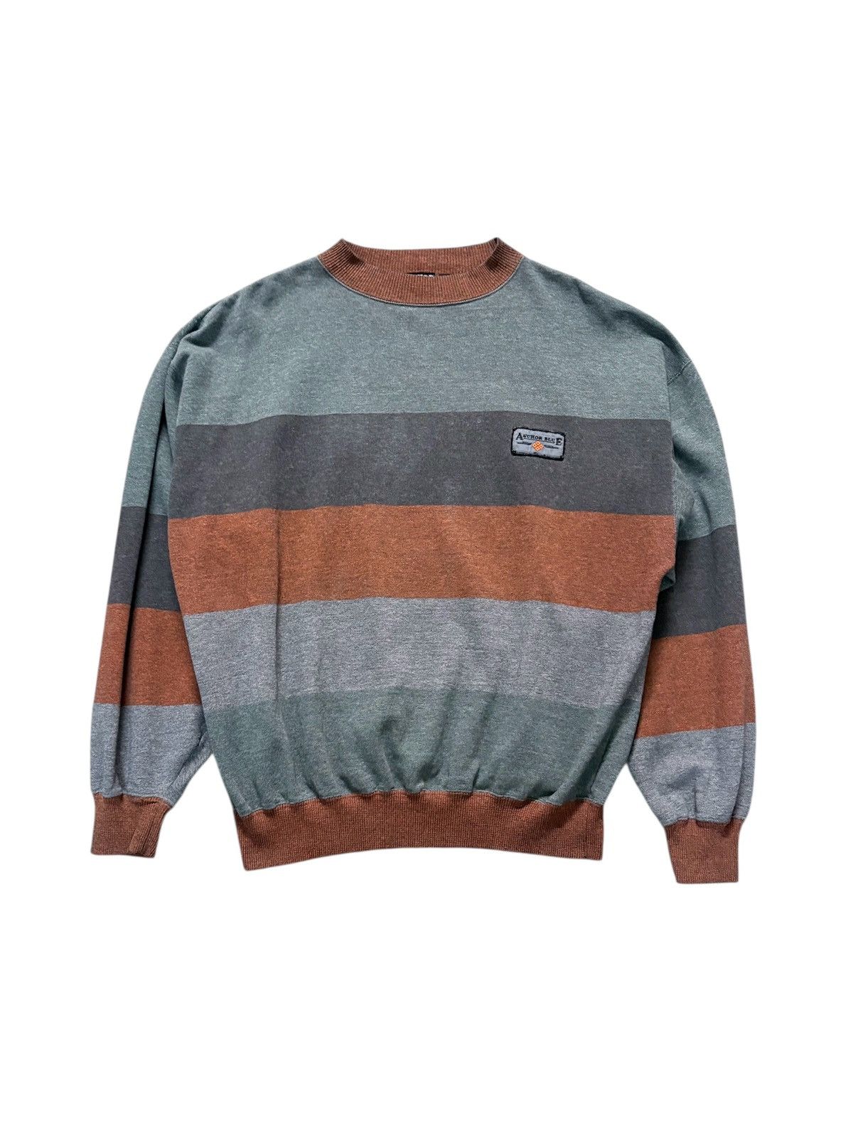 Anchor Blue 90’s Anchor Blue Vintage Striped Sweatshirt Crewneck Size US XL / EU 56 / 4 - 2 Thumbnail