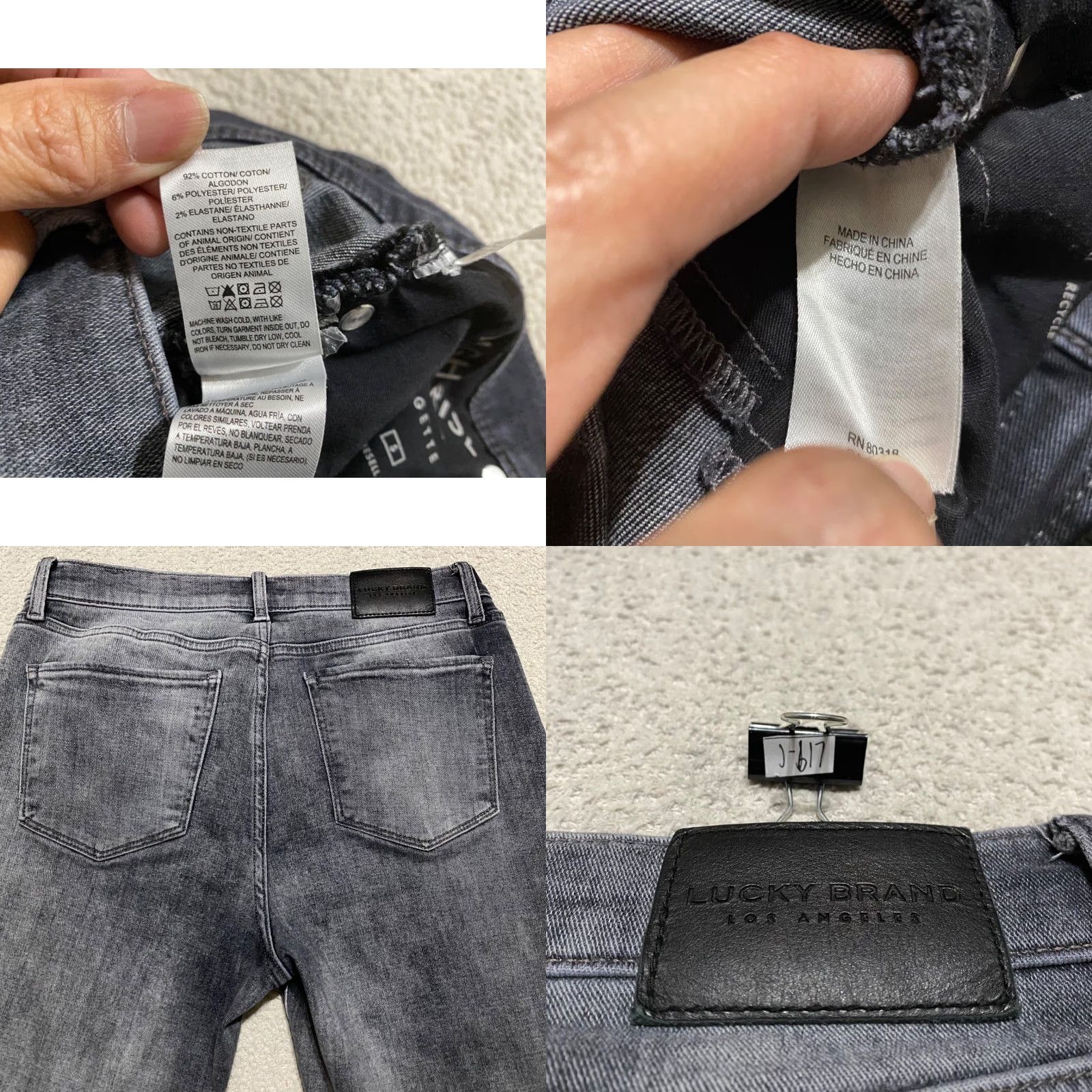 Lucky Brand Lucky Brand Jeans Bridgette Skinny Womens 12 Gray Denim High Rise Distressed Slim Fit 5-Pocket Regular Inseam 27 Size 34" / US 12 / IT 48 - 9 Thumbnail