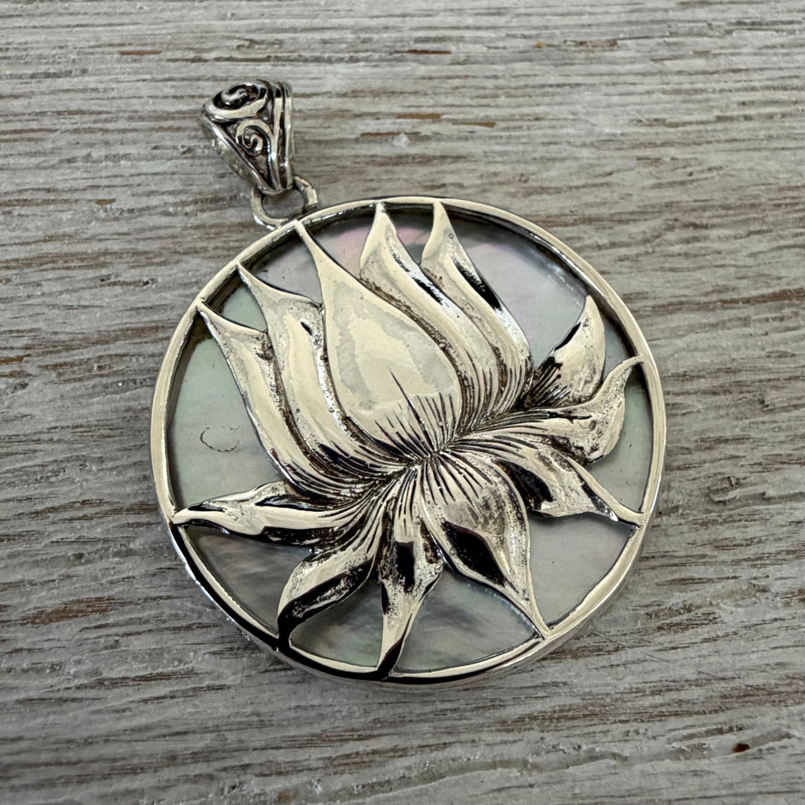 Other Sterling Silver Lotus Medallion Pendant Size ONE SIZE - 2 Thumbnail