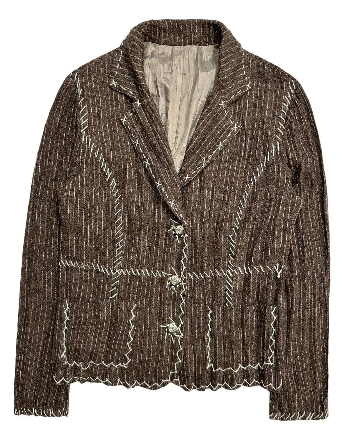 image of Noko Pleats Blazers in Brown, Women's (Size Small)
