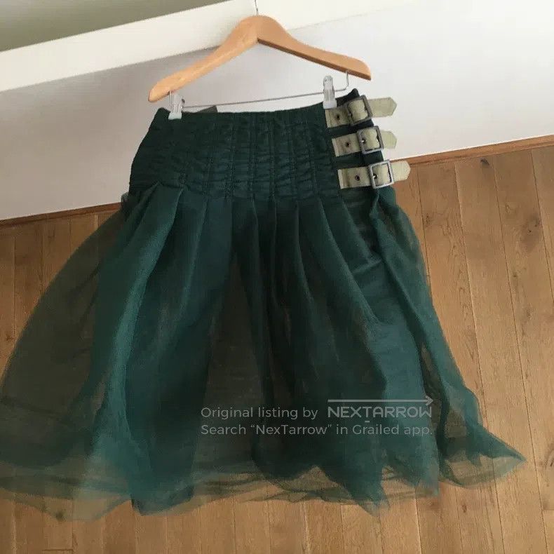 Comme des Garcons Comme Des Garcons size XS Green vintage gauze skirt Size 23" - 2 Thumbnail