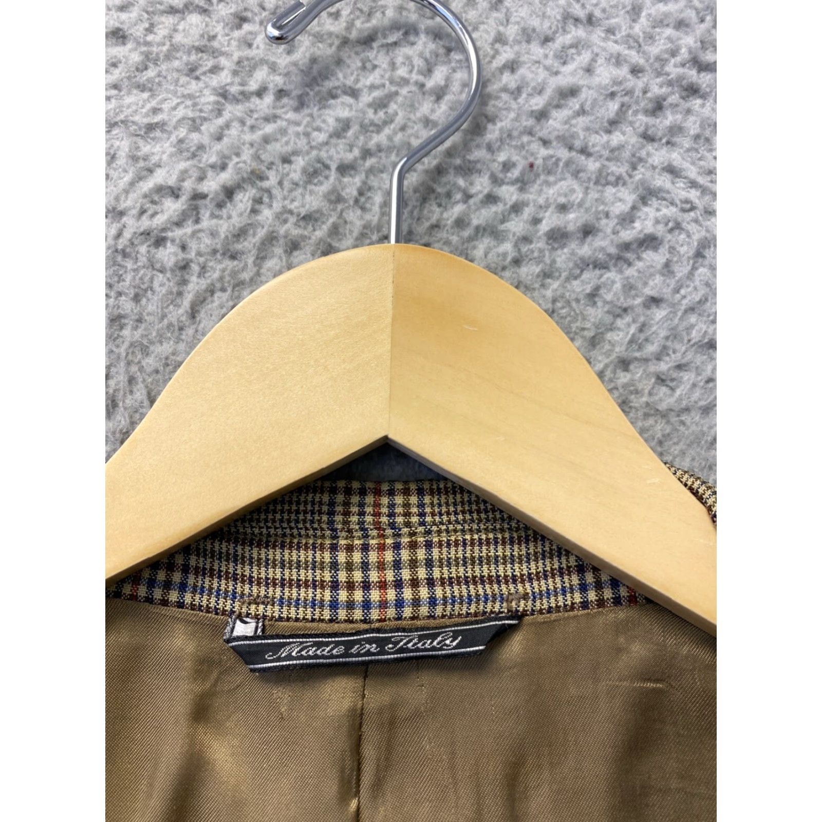 Bugatti MENS BUGATTI PLAID BLAZER 42R EU 56 LIGHT BROWN WOOL SPORT COAT TUXEDO Size 42R - 3 Thumbnail