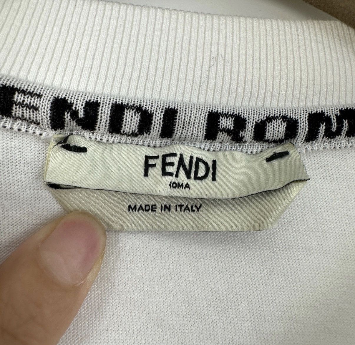 Fendi Fendi White Classic Double F Crystal Logo Short Sleeve K12 Size US XS / EU 42 / 0 - 5 Thumbnail