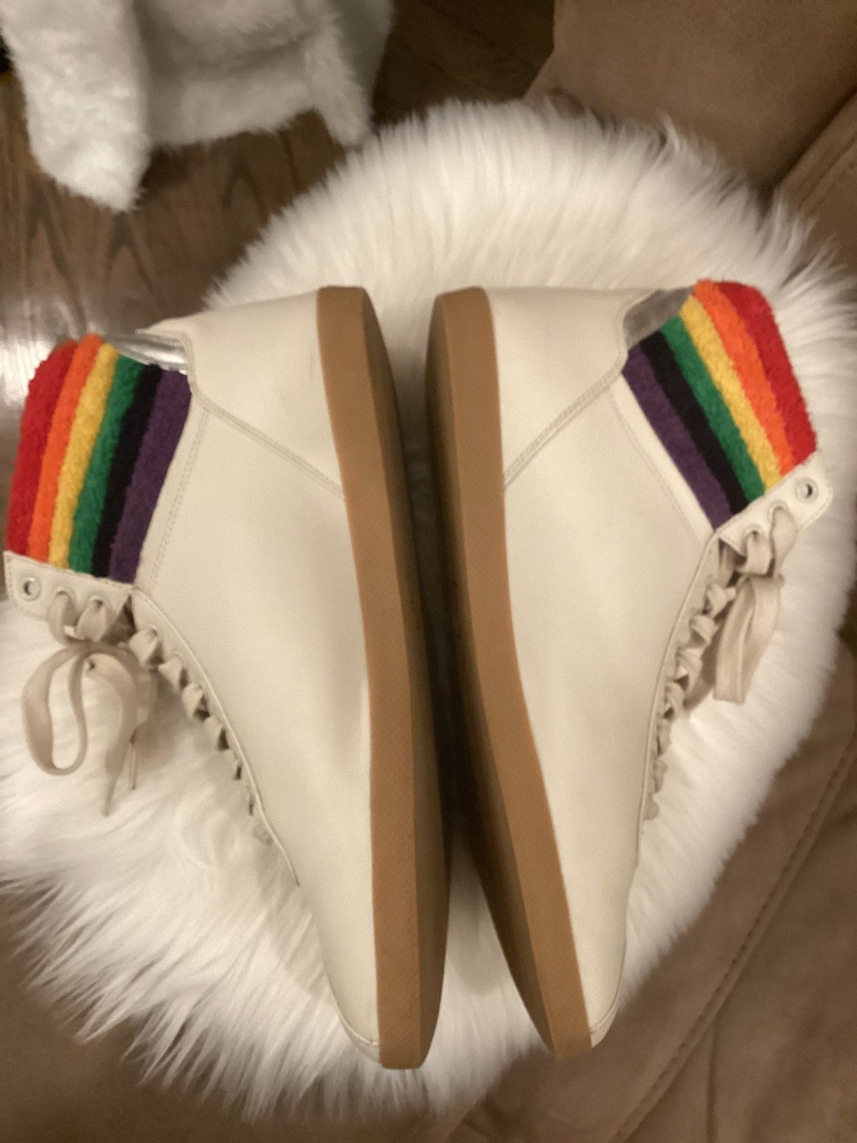 Gucci GUCCI LACE UP HIGH TOP 'RAINBOW HEEL COLLAR Size US 11 / EU 44 - 2 Thumbnail