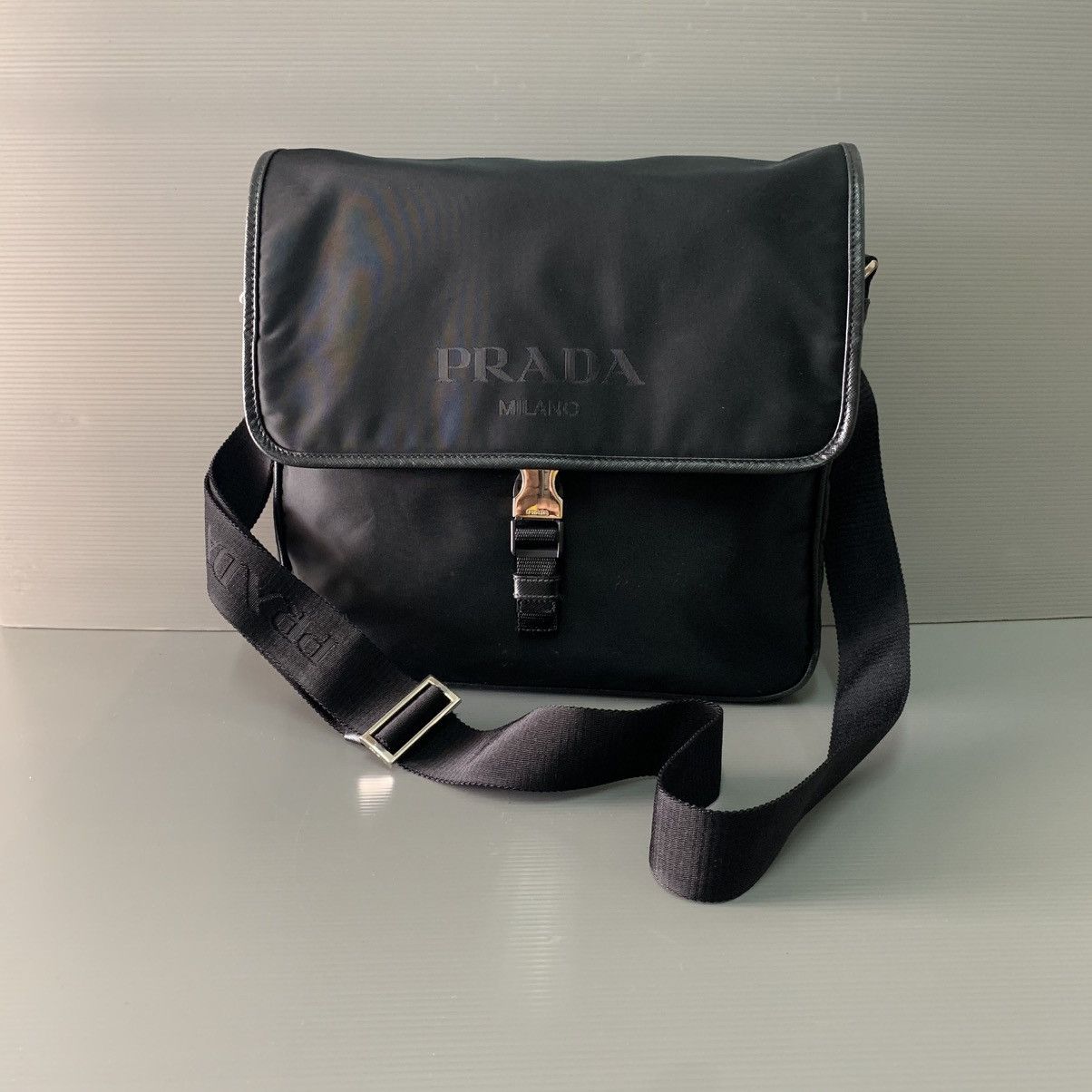 Prada Prada Nylon Black Mesengger Bag Size ONE SIZE - 2 Thumbnail