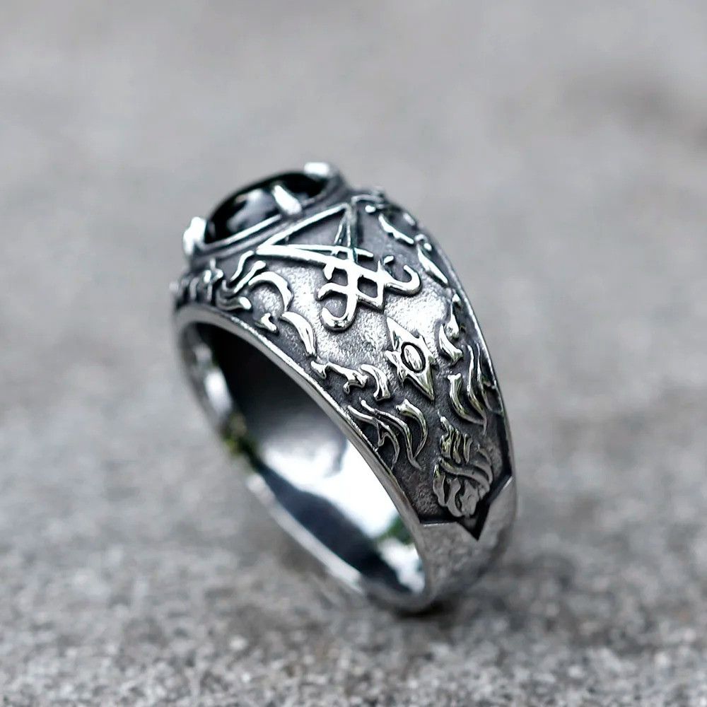 Jewelry Lucifer Satan Ring Streetwear Jewelry Fashion Gift Size ONE SIZE - 1 Thumbnail