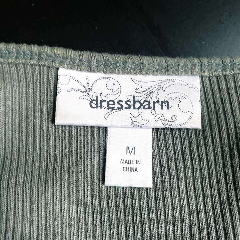 Designer CT287 Dress Barn Sequined Ribbed Army Green Tank M Size M / US 6-8 / IT 42-44 - 3 Thumbnail